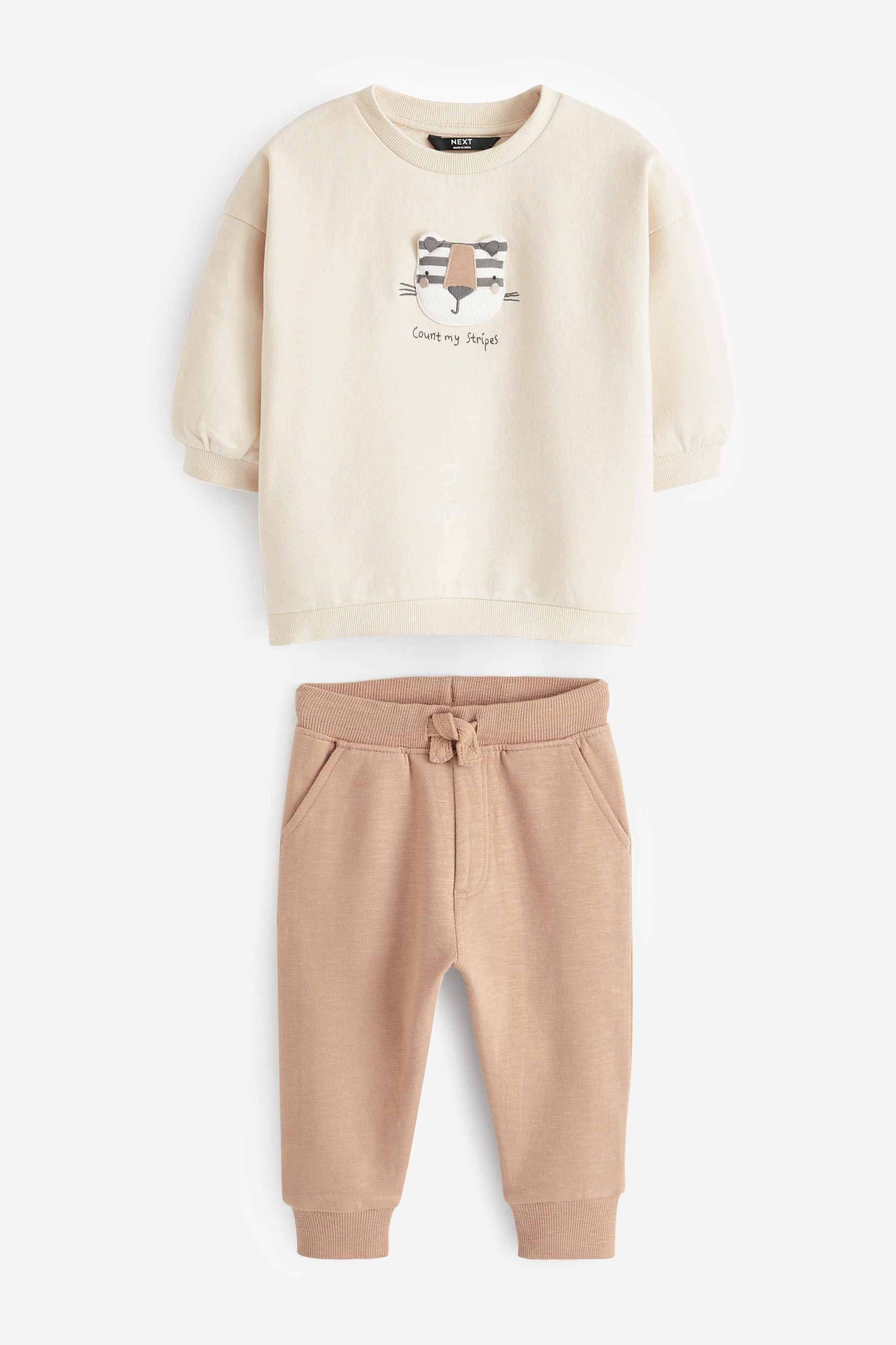 Cream 100% Cotton Sweatshirt and Joggers 2pc Set (3mths-7yrs)