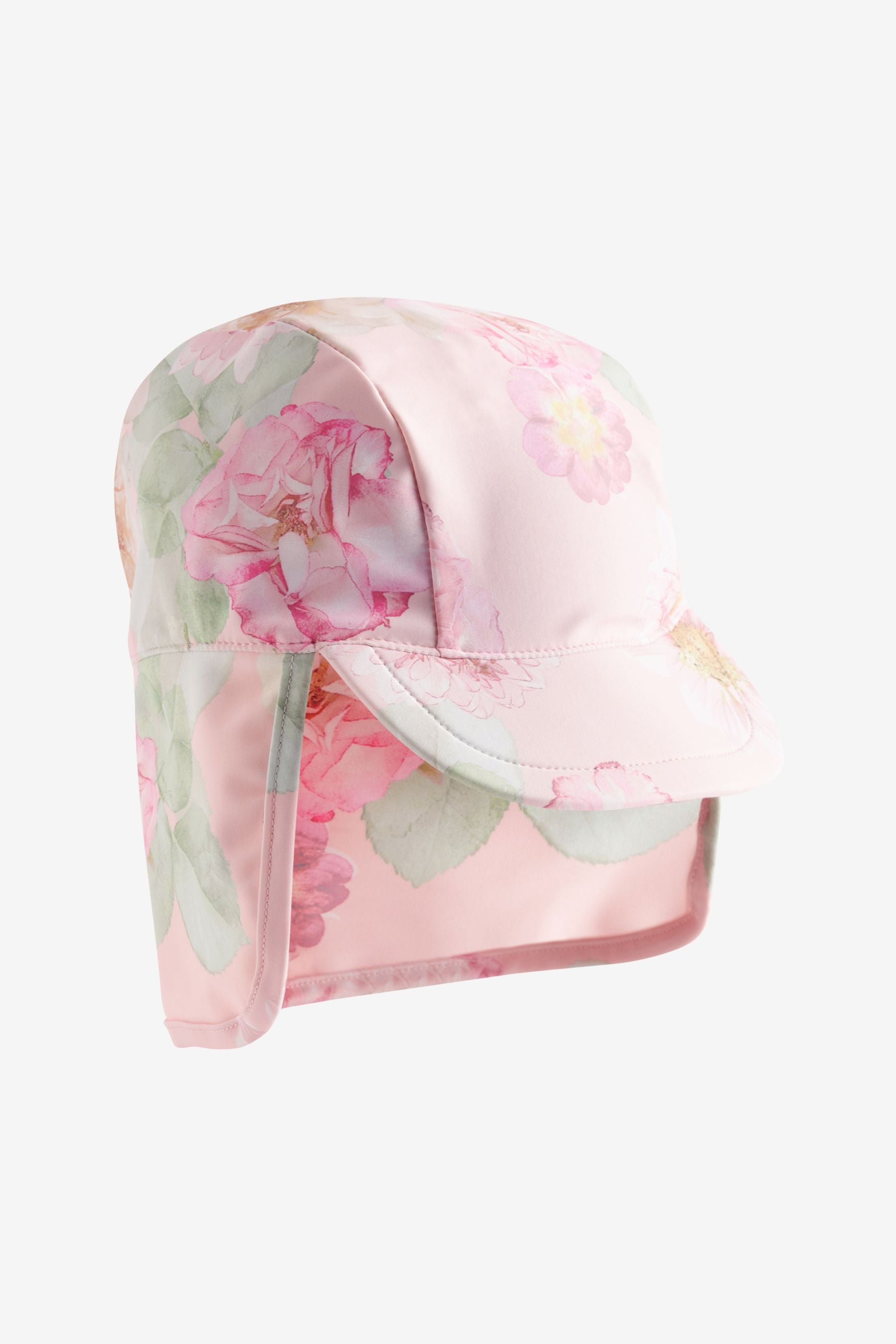 Pink Floral Swim Legionnaire Hat (3mths-10yrs)