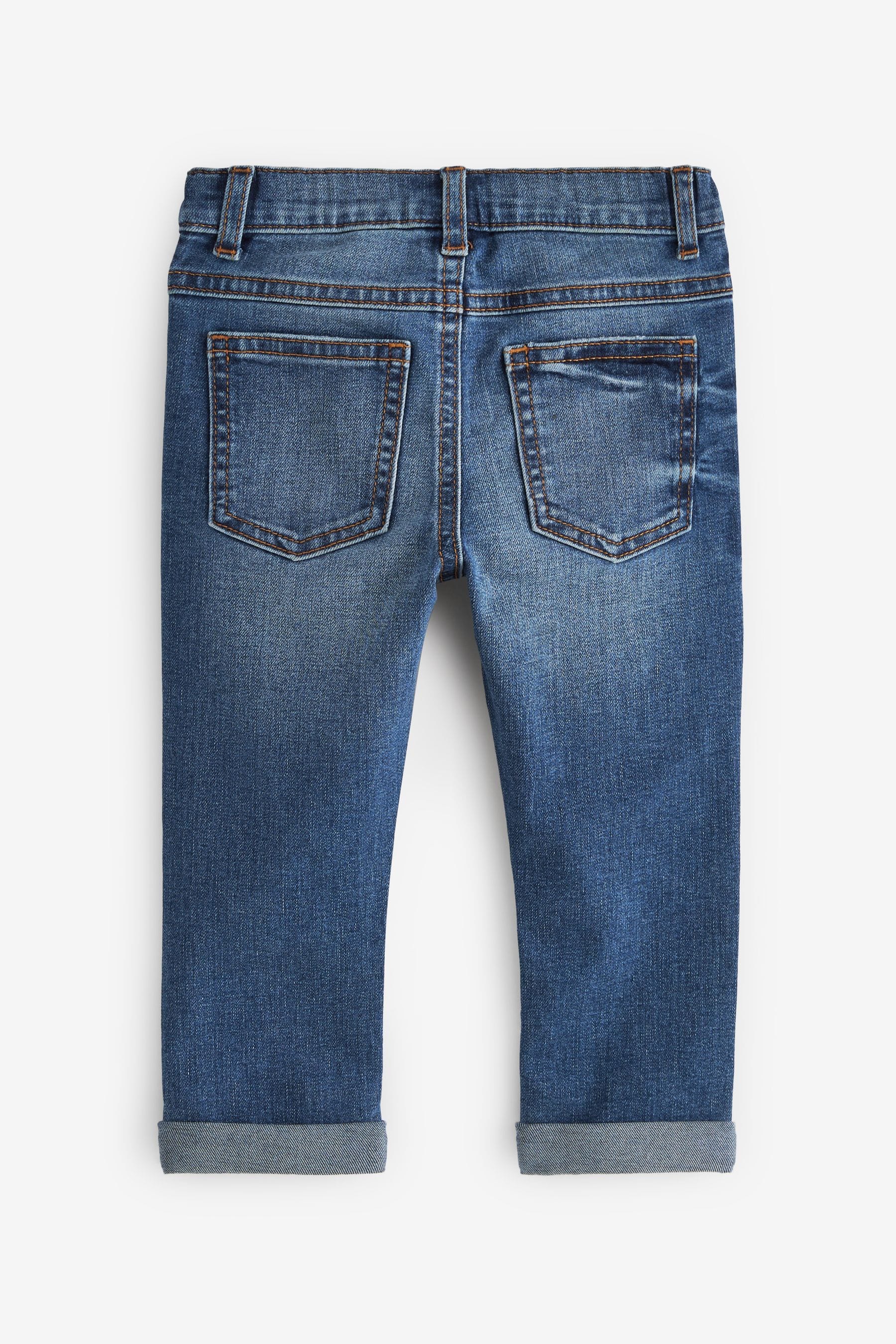 Mid Blue Denim 100% Cotton Distressed Jeans (3mths-7yrs)