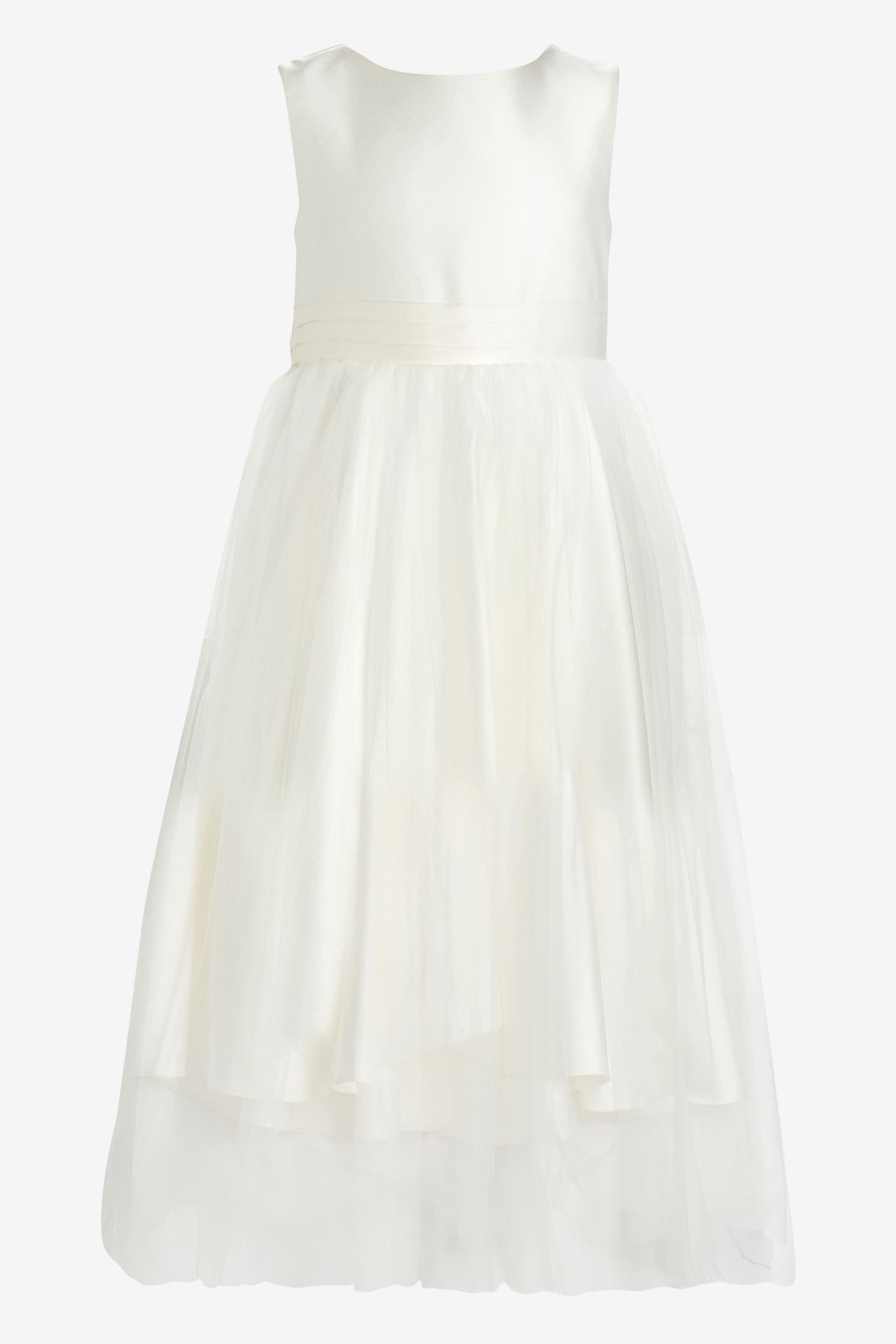 Ecru White Flower Girl Bow Dress (3mths-16yrs)