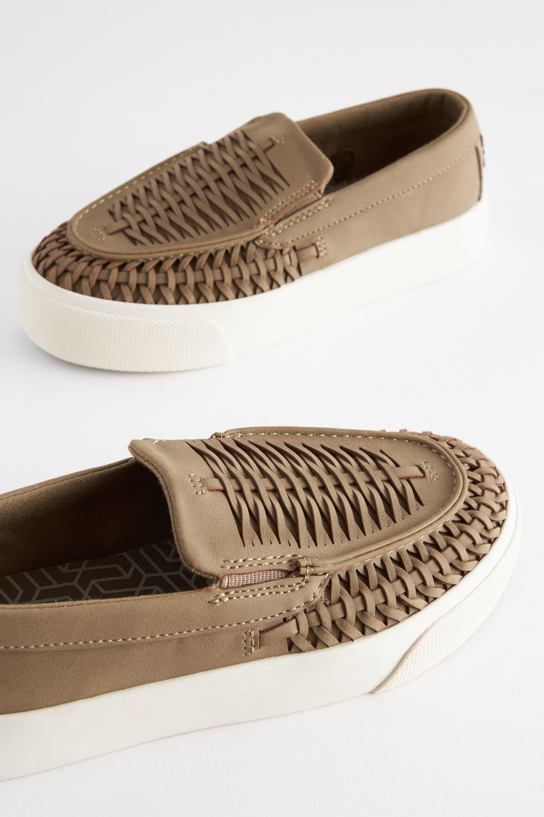 Neutral Woven Loafers