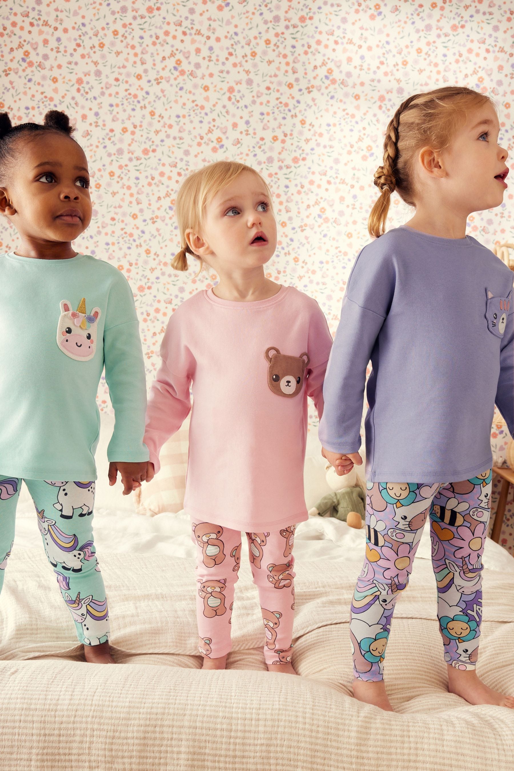 Pastel Character 100% Cotton Legging Pyjamas 3 Pack (9mths-10yrs)