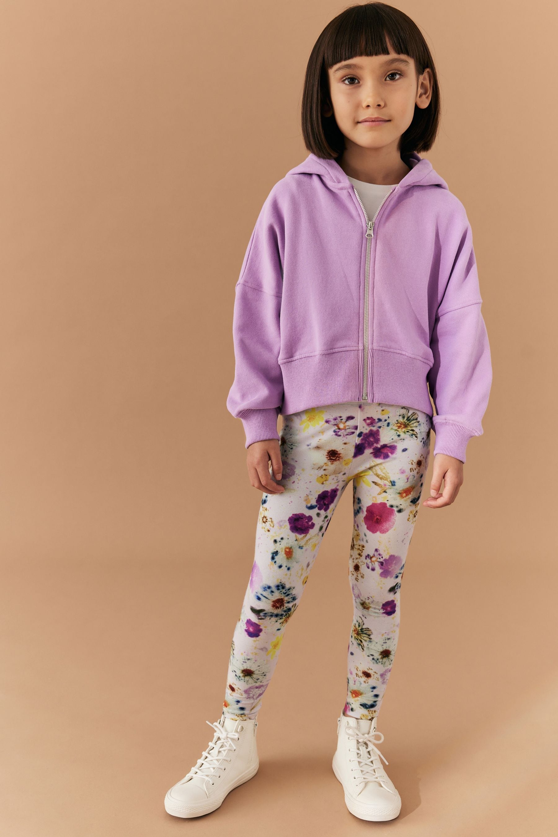 Lilac Purple Zip Through Hoodie (3-16yrs)