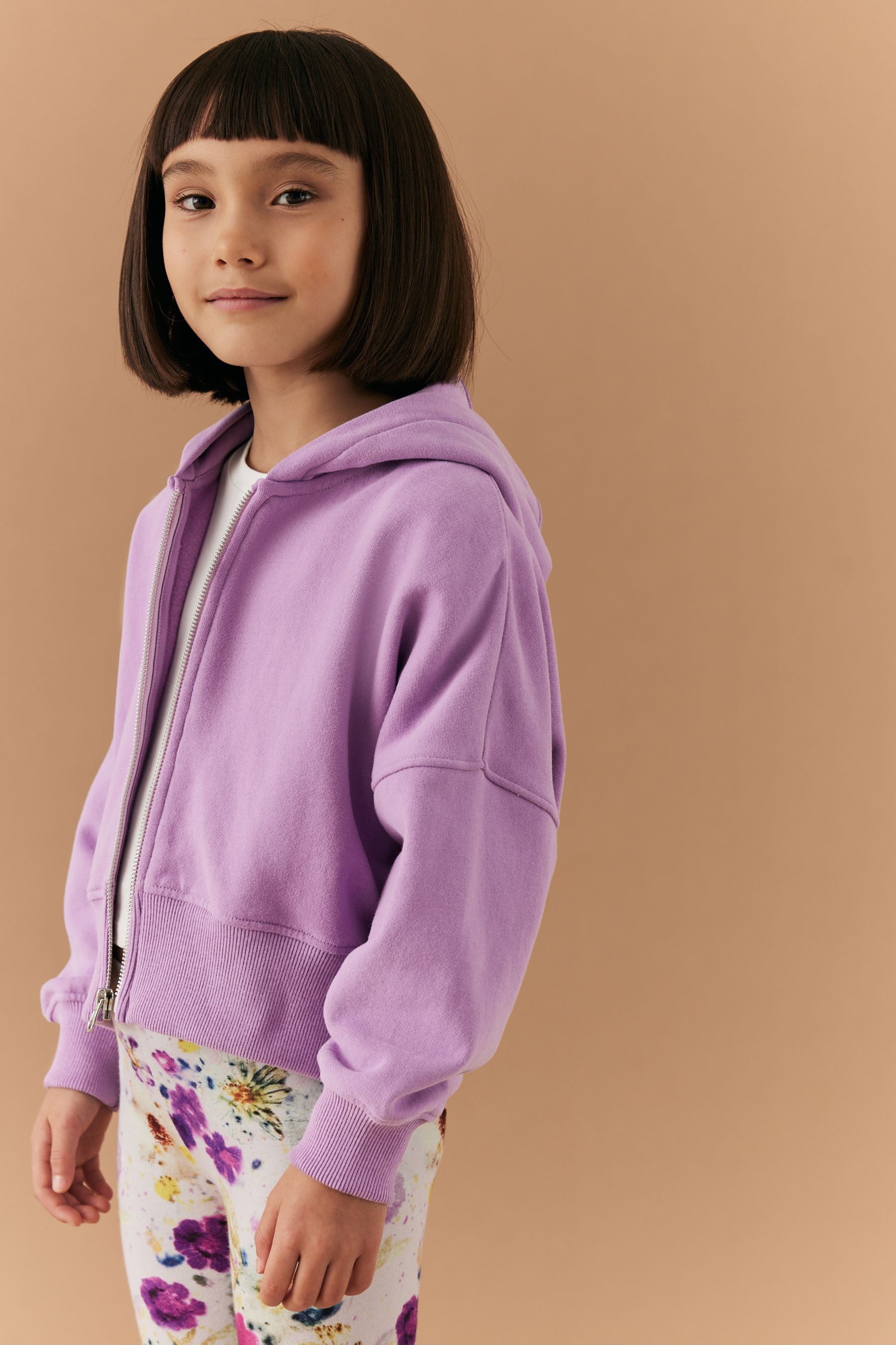 Lilac Purple Zip Through Hoodie (3-16yrs)