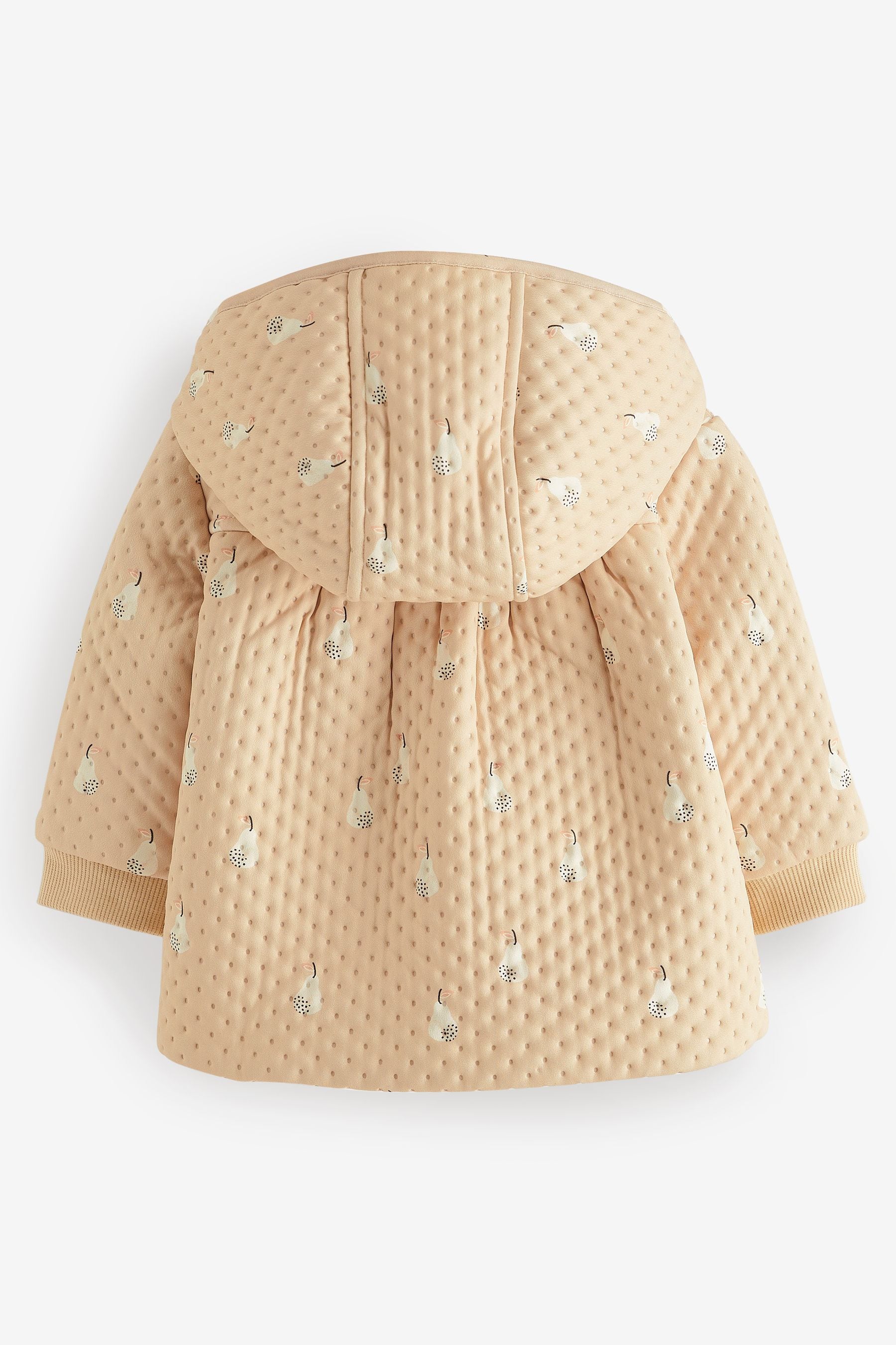 Tan Brown/Buttermilk Lightweight Baby Cosy Lined Textured Coat (0mths-2yrs)