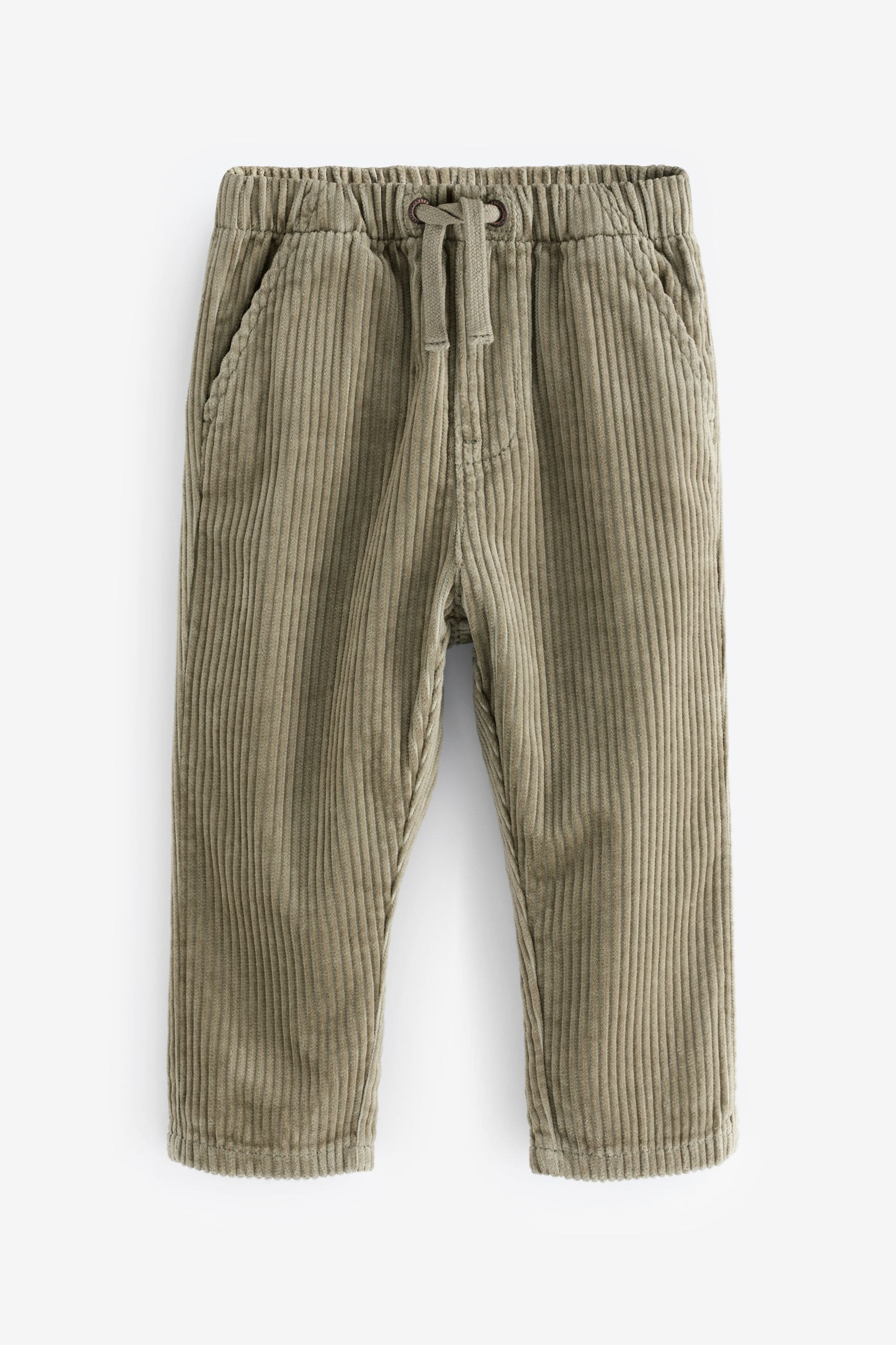 Sage Green Corduroy Pull On 100% Cotton Trousers (3mths-7yrs)