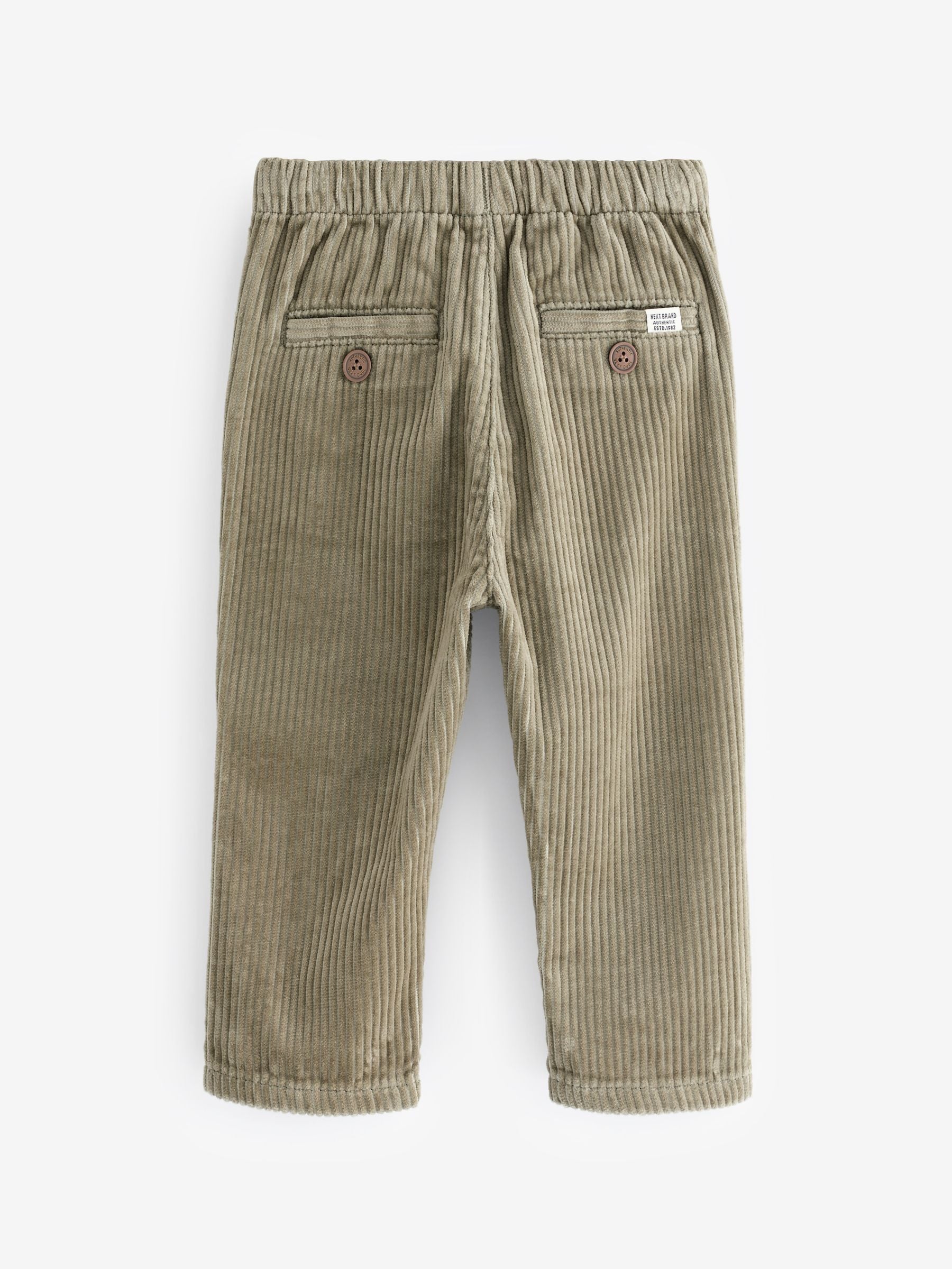 Sage Green Corduroy Pull On 100% Cotton Trousers (3mths-7yrs)