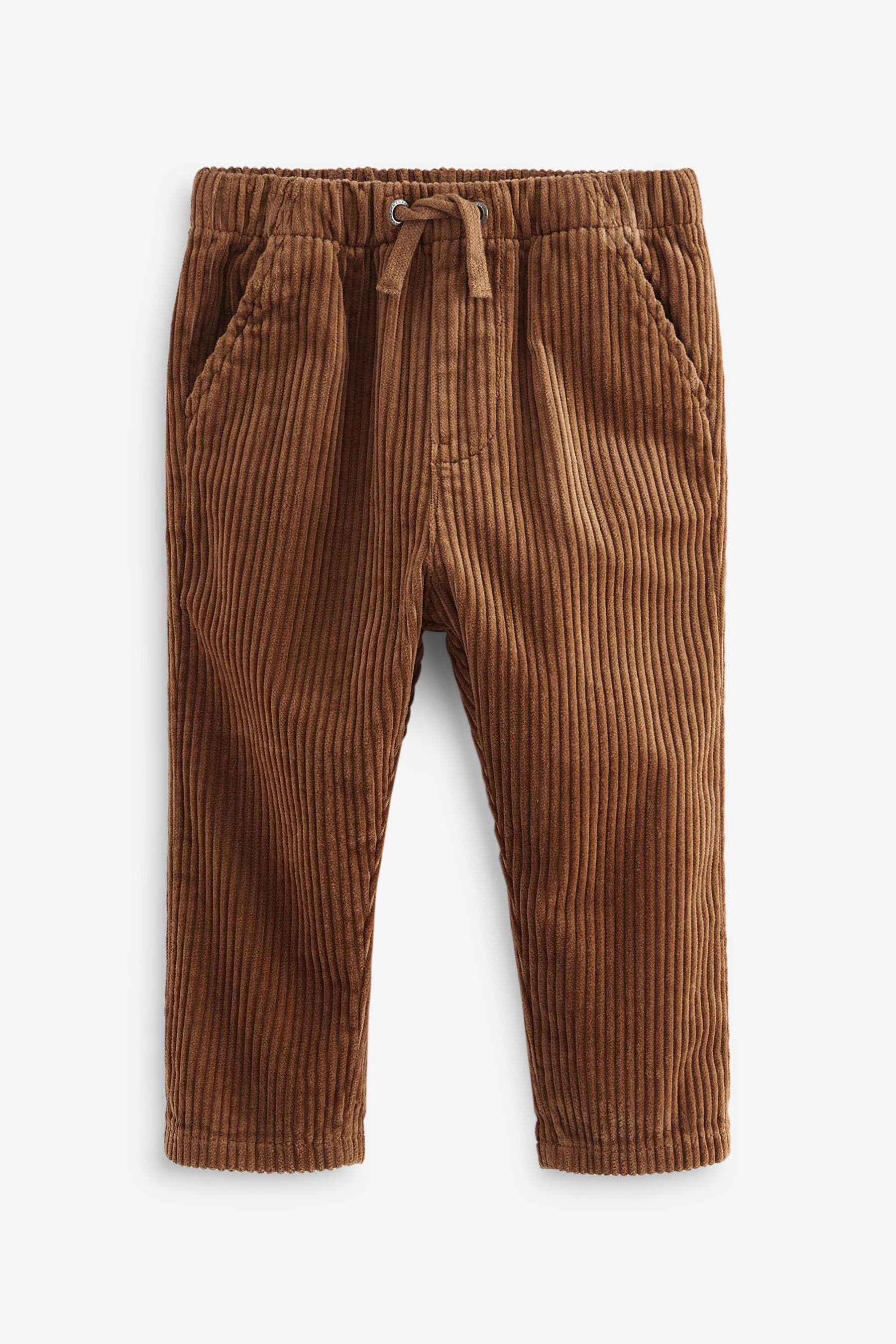 Tan Brown Corduroy Pull On 100% Cotton Trousers (3mths-7yrs)