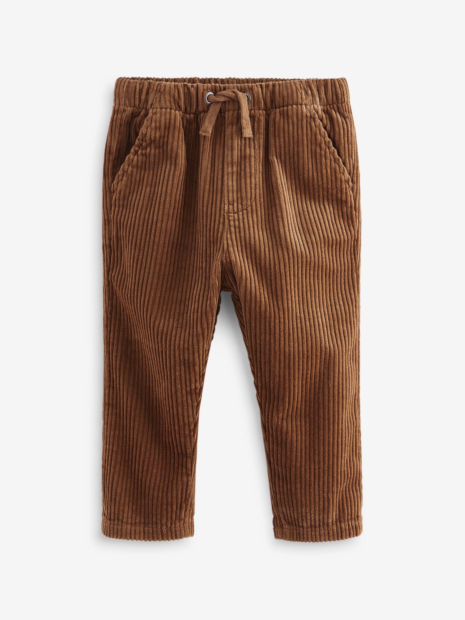 Tan Brown Corduroy Pull On 100% Cotton Trousers (3mths-7yrs)