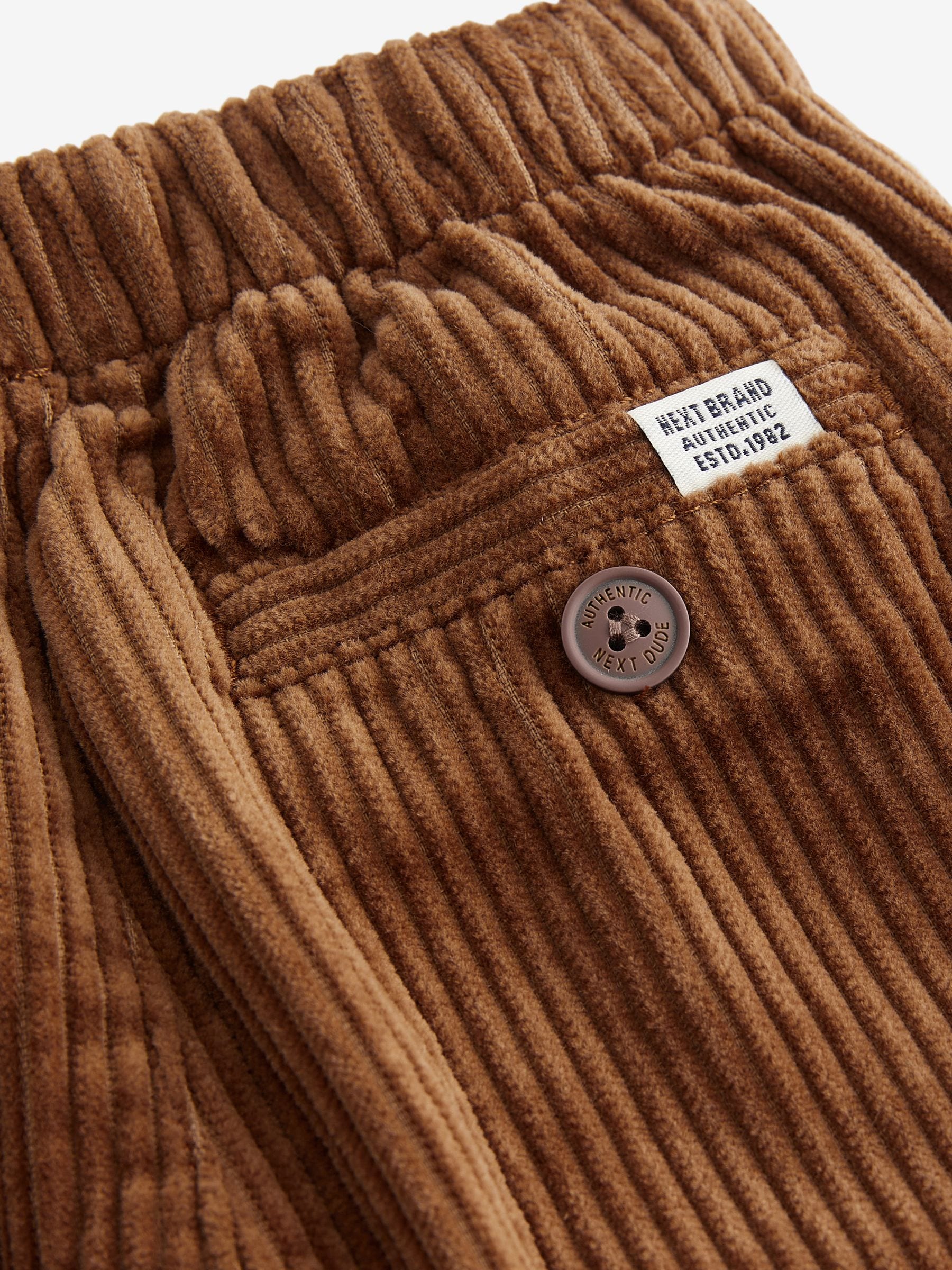 Tan Brown Corduroy Pull On 100% Cotton Trousers (3mths-7yrs)