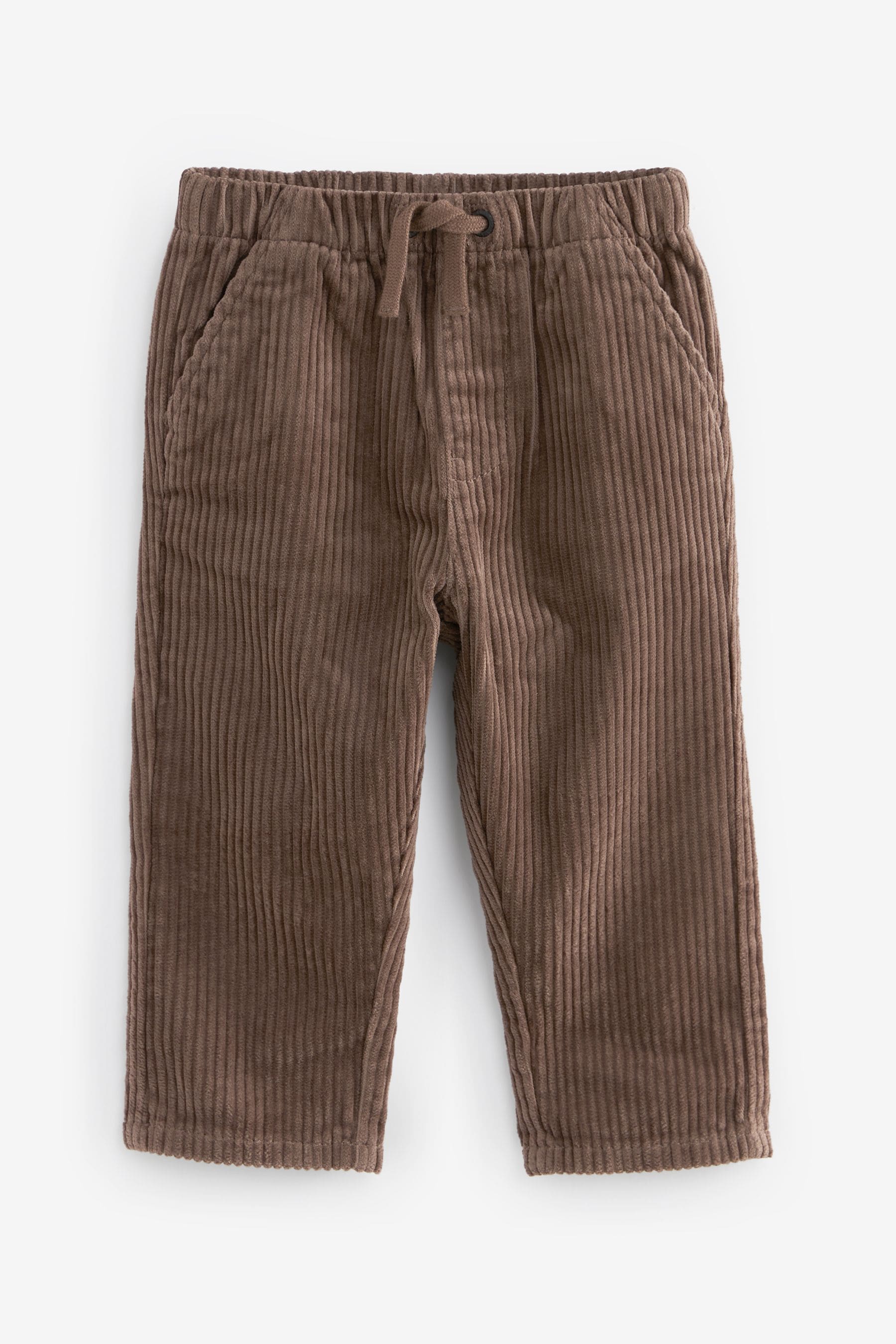 Taupe Brown Corduroy Pull On 100% Cotton Trousers (3mths-7yrs)