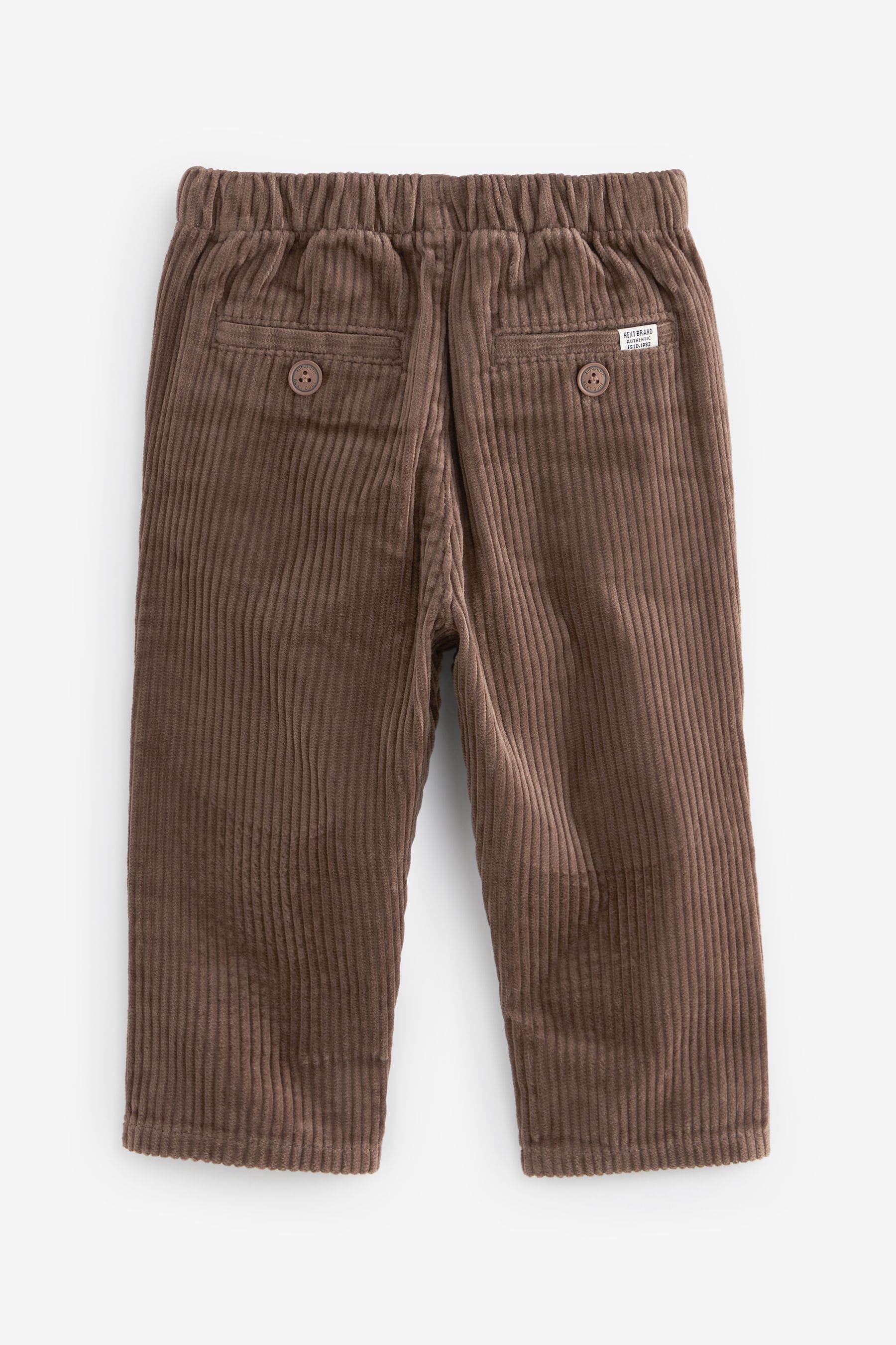 Taupe Brown Corduroy Pull On 100% Cotton Trousers (3mths-7yrs)