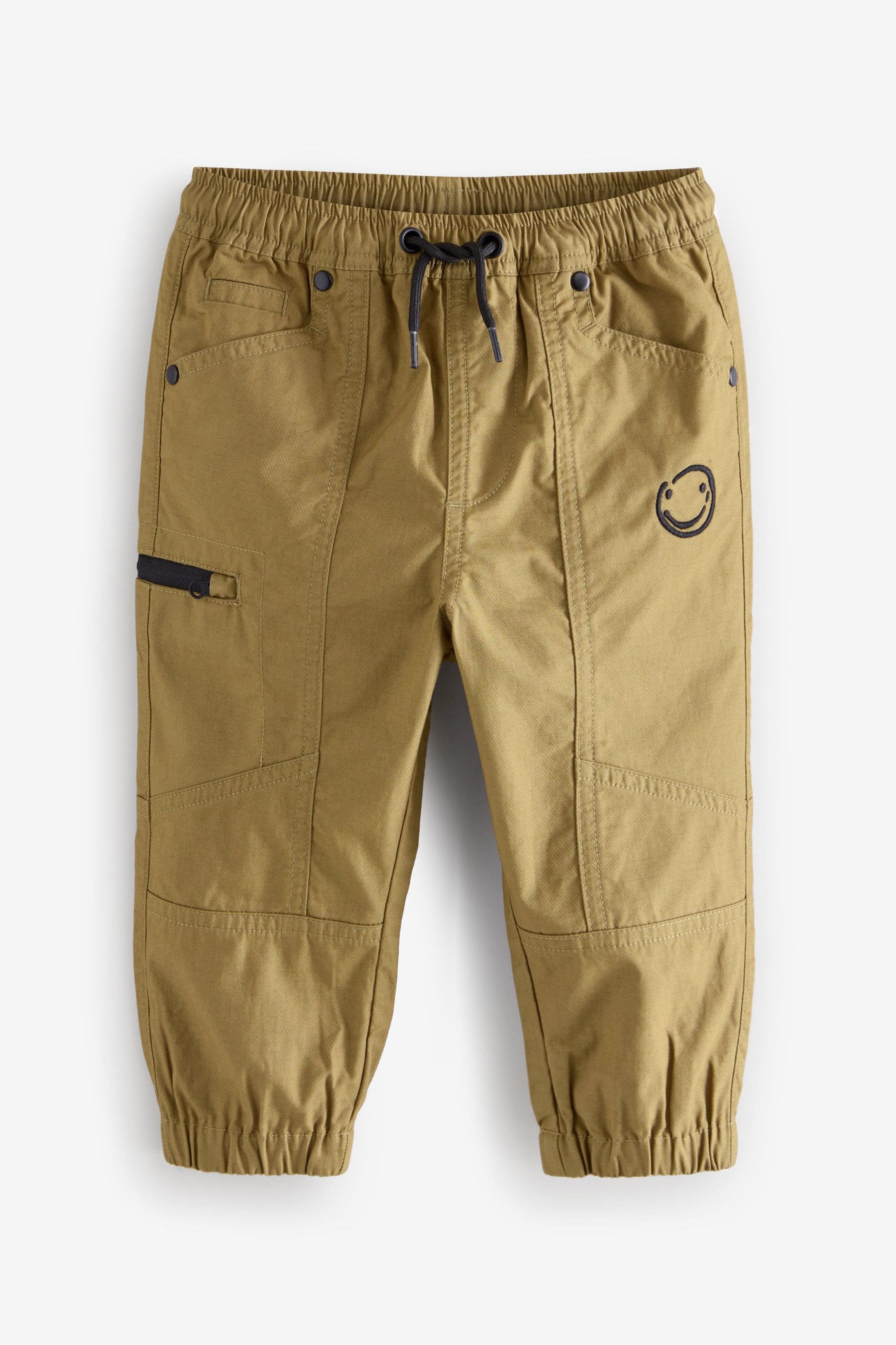 Tan Brown Seam Detail 100% Cotton Cargo Trousers (3mths-7yrs)