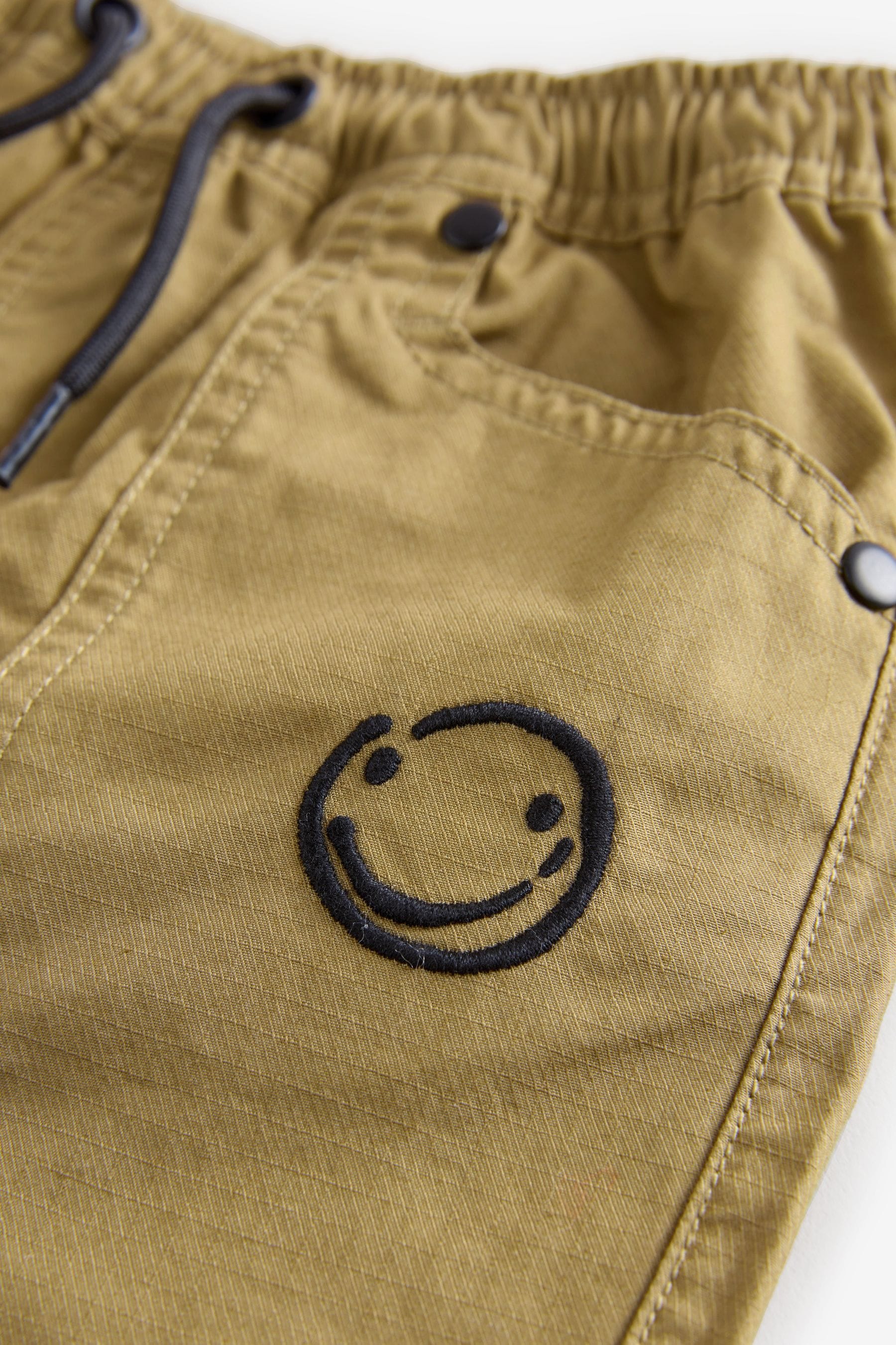 Tan Brown Seam Detail 100% Cotton Cargo Trousers (3mths-7yrs)