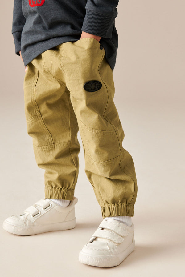 Tan Brown Seam Detail 100% Cotton Cargo Trousers (3mths-7yrs)