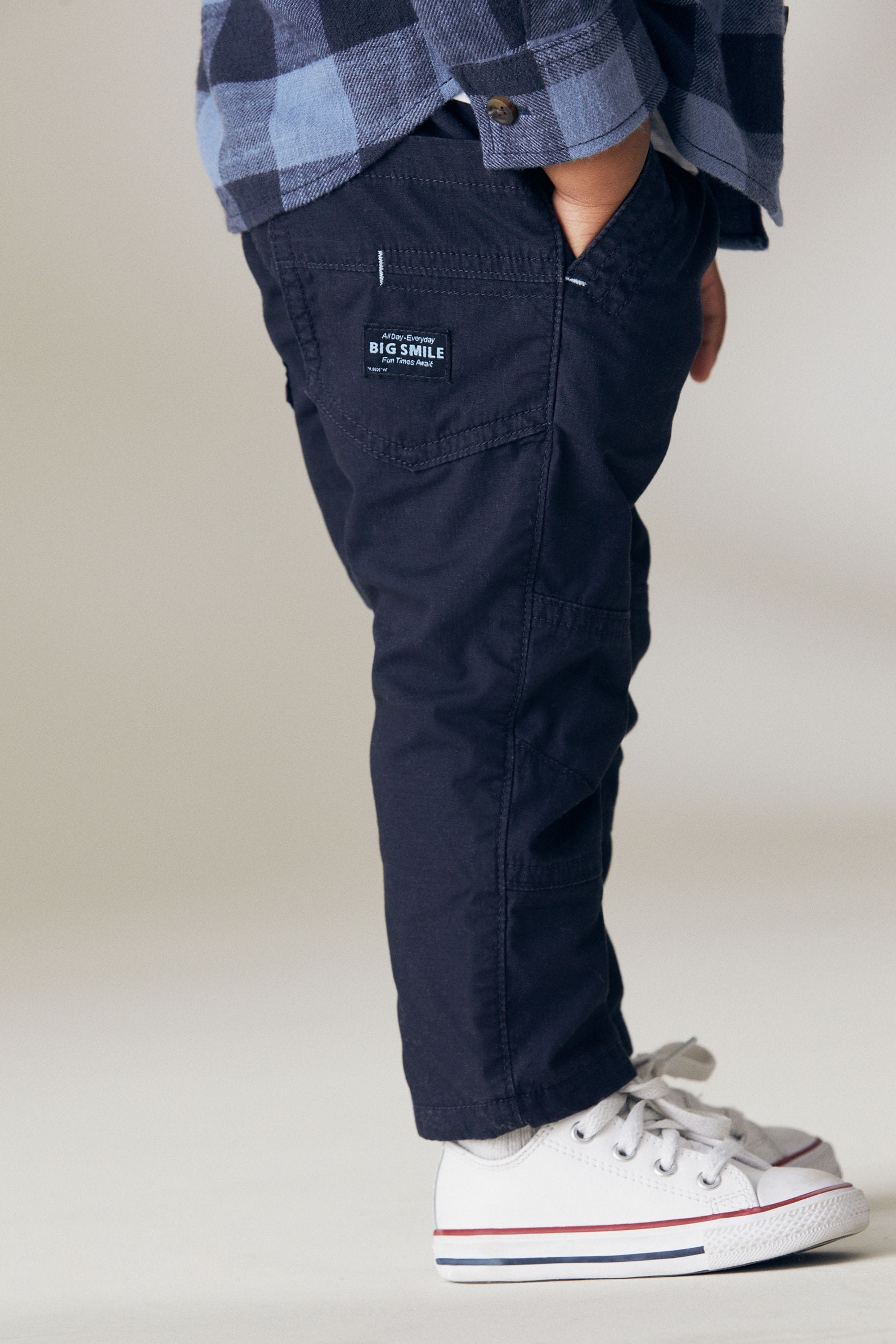 Navy Pull-On Lined Trousers (3mths-7yrs)