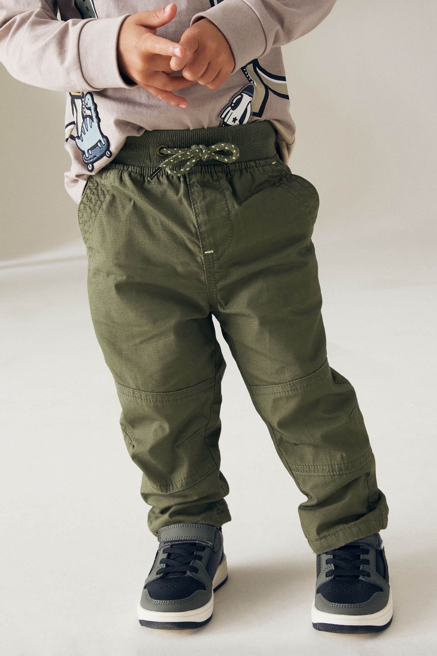 Khaki Green Pull-On Lined Trousers (3mths-7yrs)