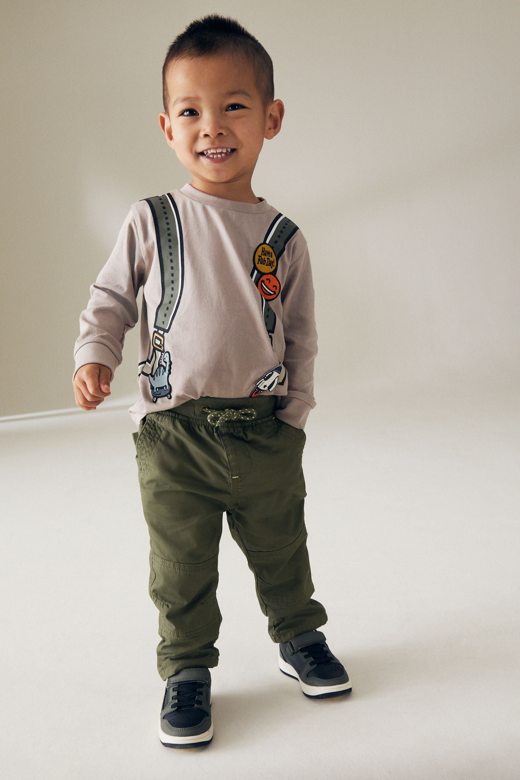 Khaki Green Pull-On Lined Trousers (3mths-7yrs)