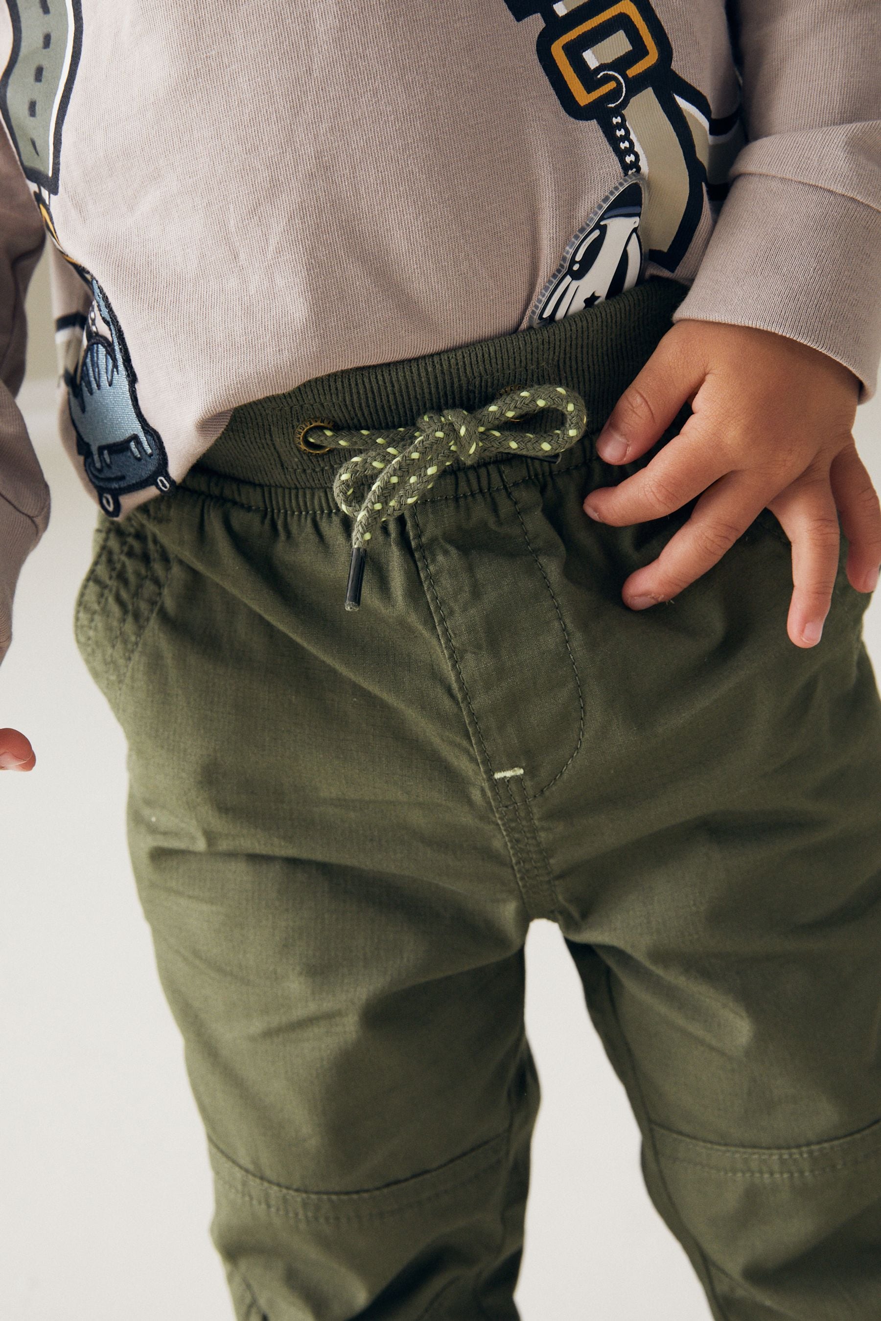 Khaki Green Pull-On Lined Trousers (3mths-7yrs)