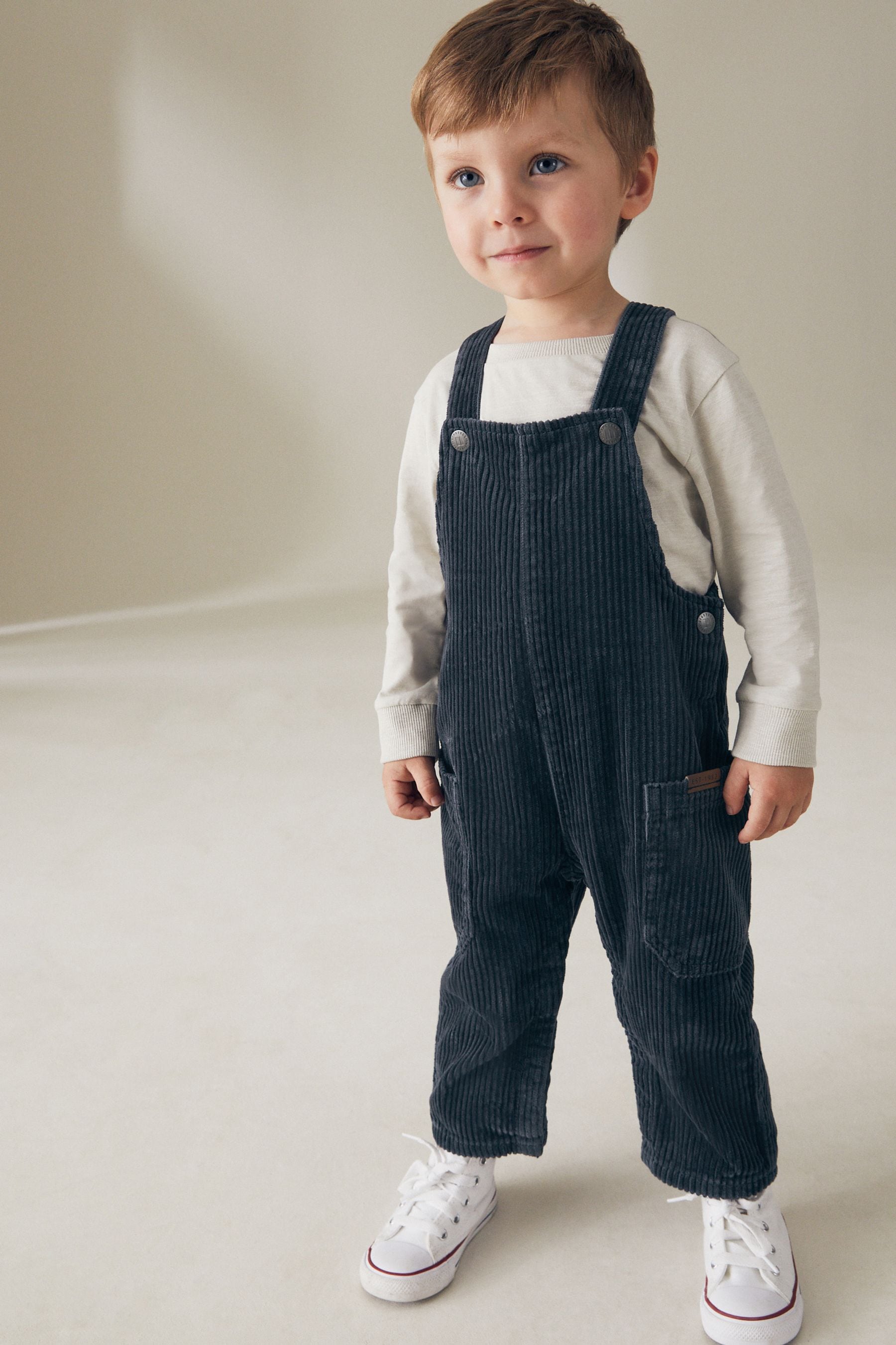 Dark Blue Corduroy Dungarees (3mths-7yrs)