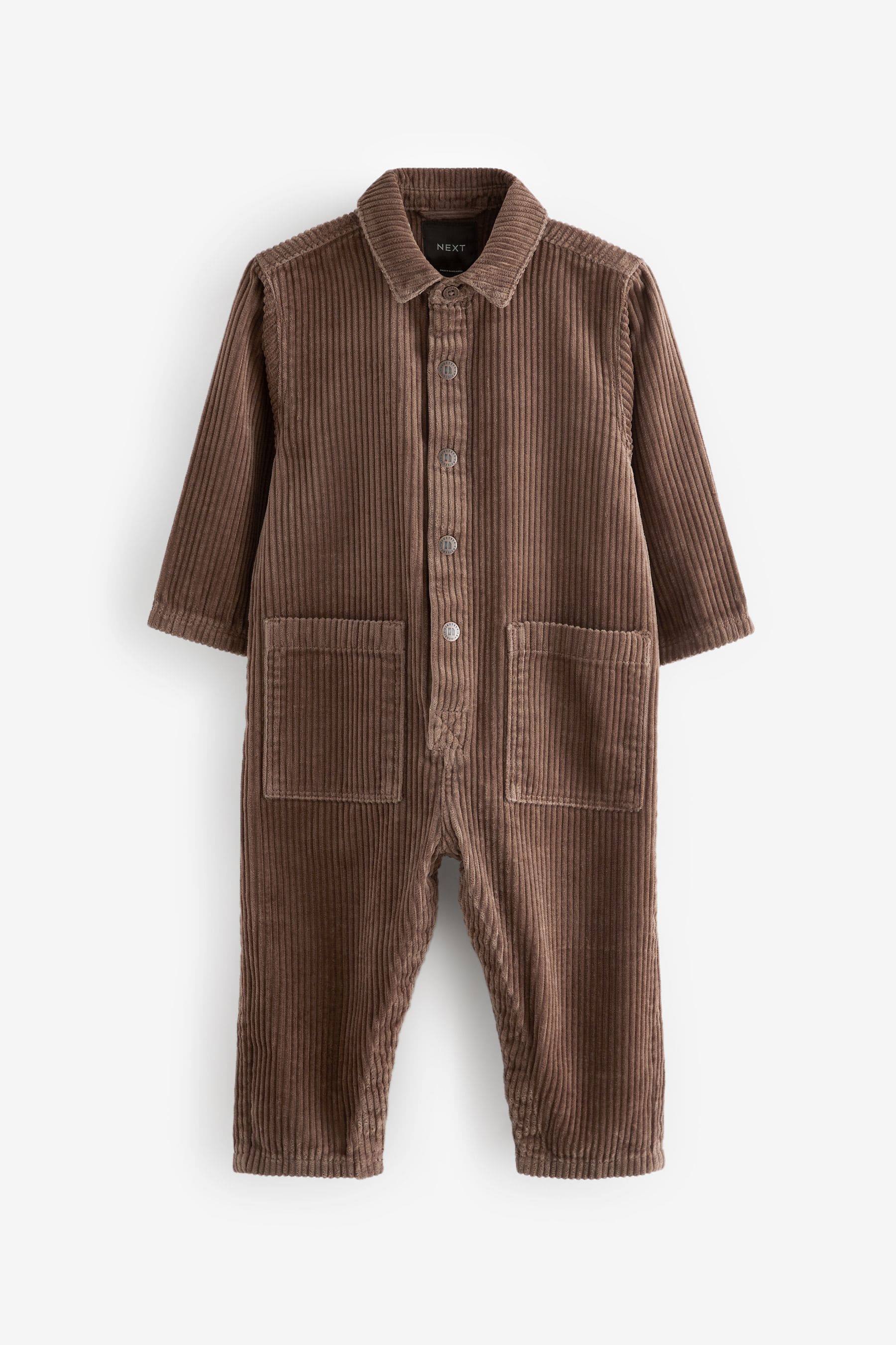 Soft Brown Corduroy 100% Cotton Boilersuit (3mths-5yrs)