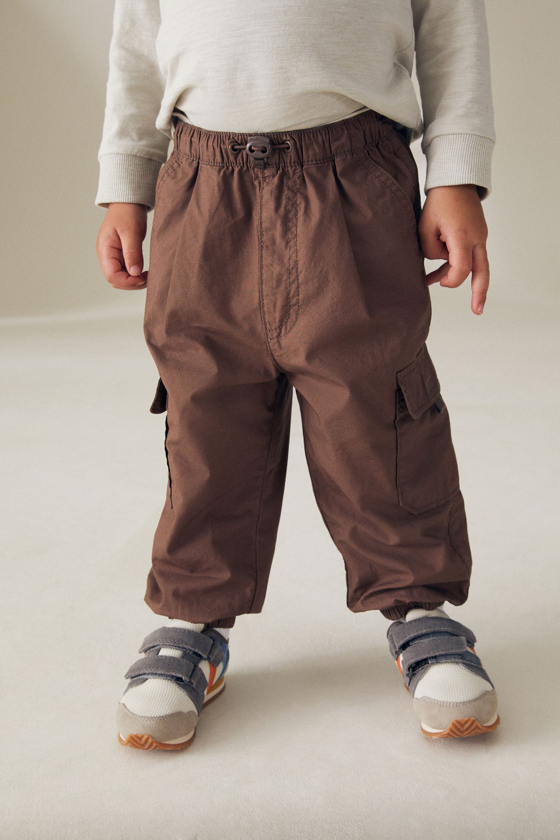 Brown Lined Baggy Cargo Trousers with Toggle (3mths-7yrs)