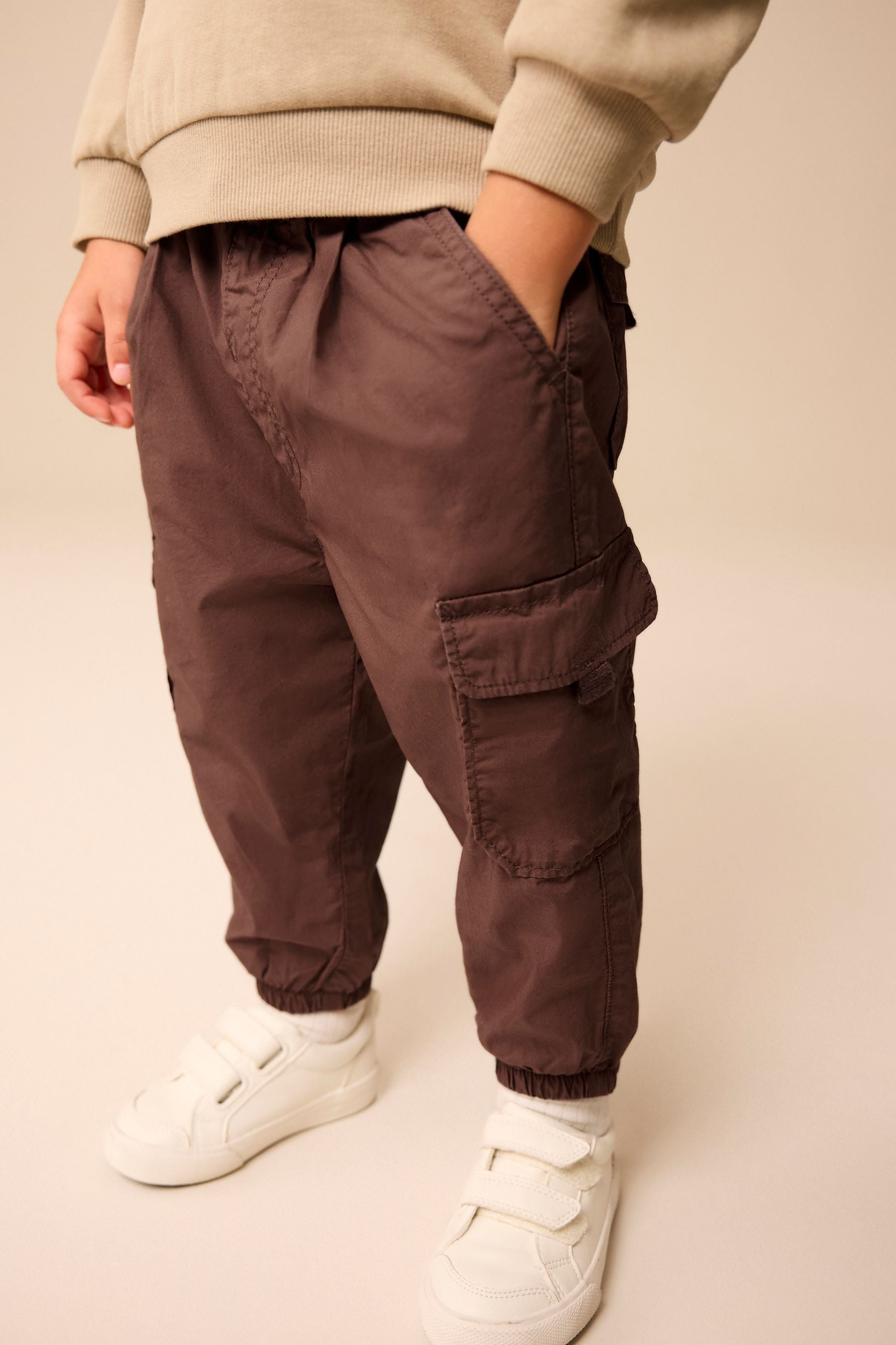 Brown Lined Baggy Cargo Trousers with Toggle (3mths-7yrs)