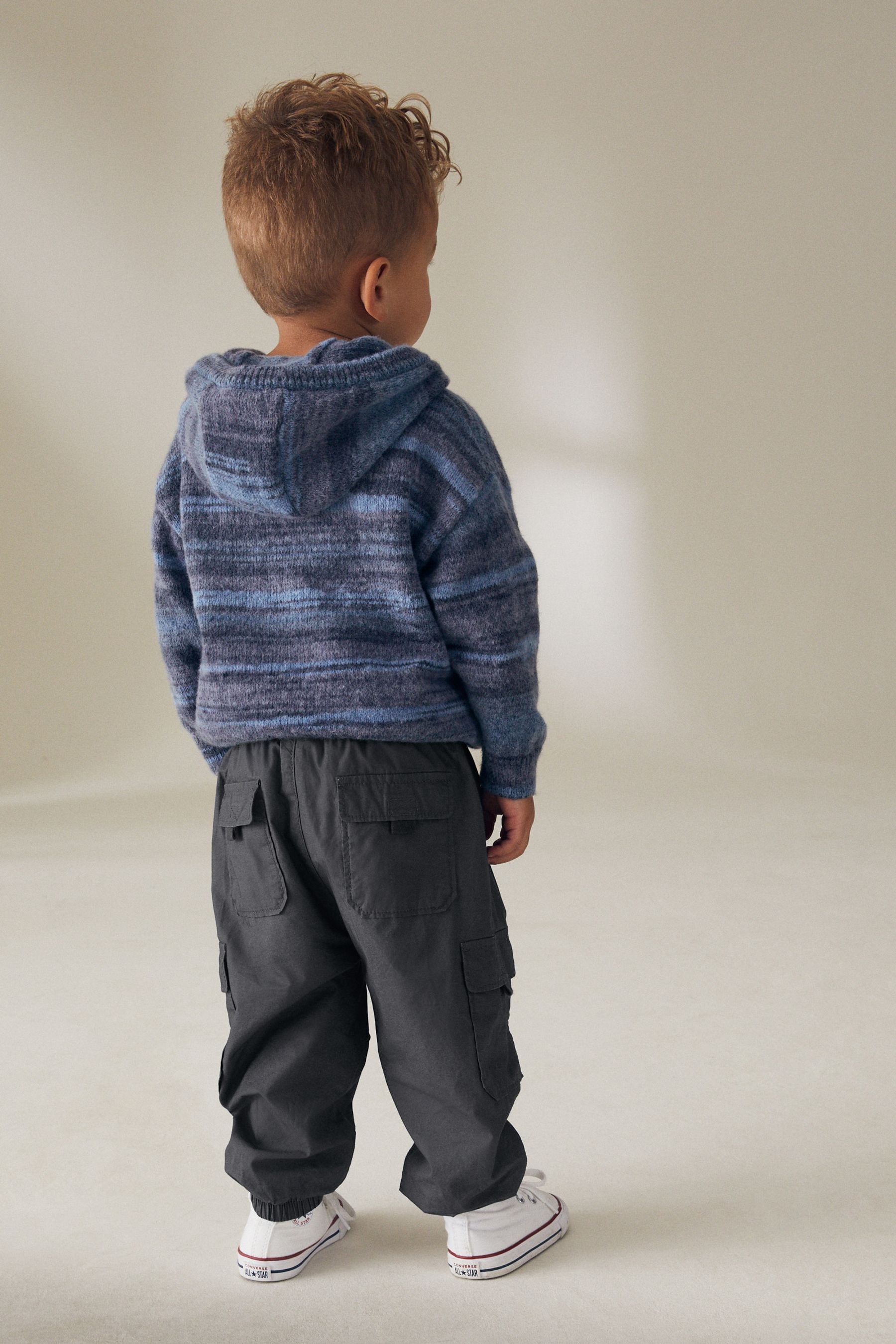 Charcoal Grey Toggle Lined Cargo Trousers (3mths-7yrs)