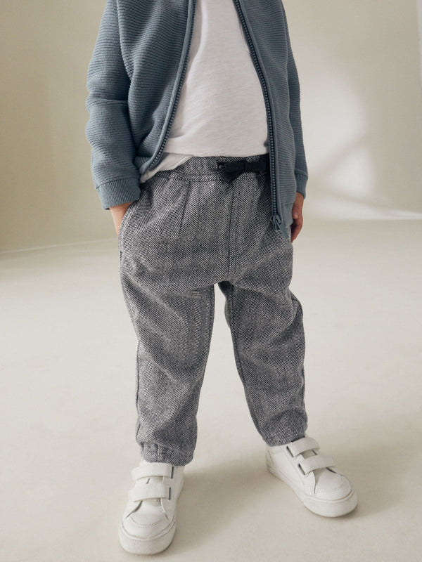 Grey Dogtooth Cosy Pull On Smart Trousers (3mths-7yrs)