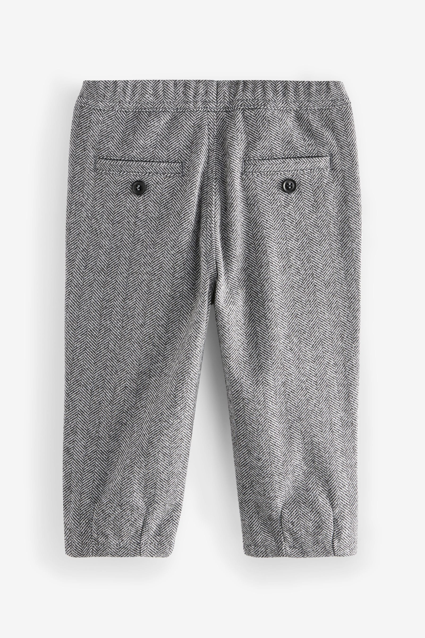 Grey Dogtooth Cosy Pull On Smart Trousers (3mths-7yrs)