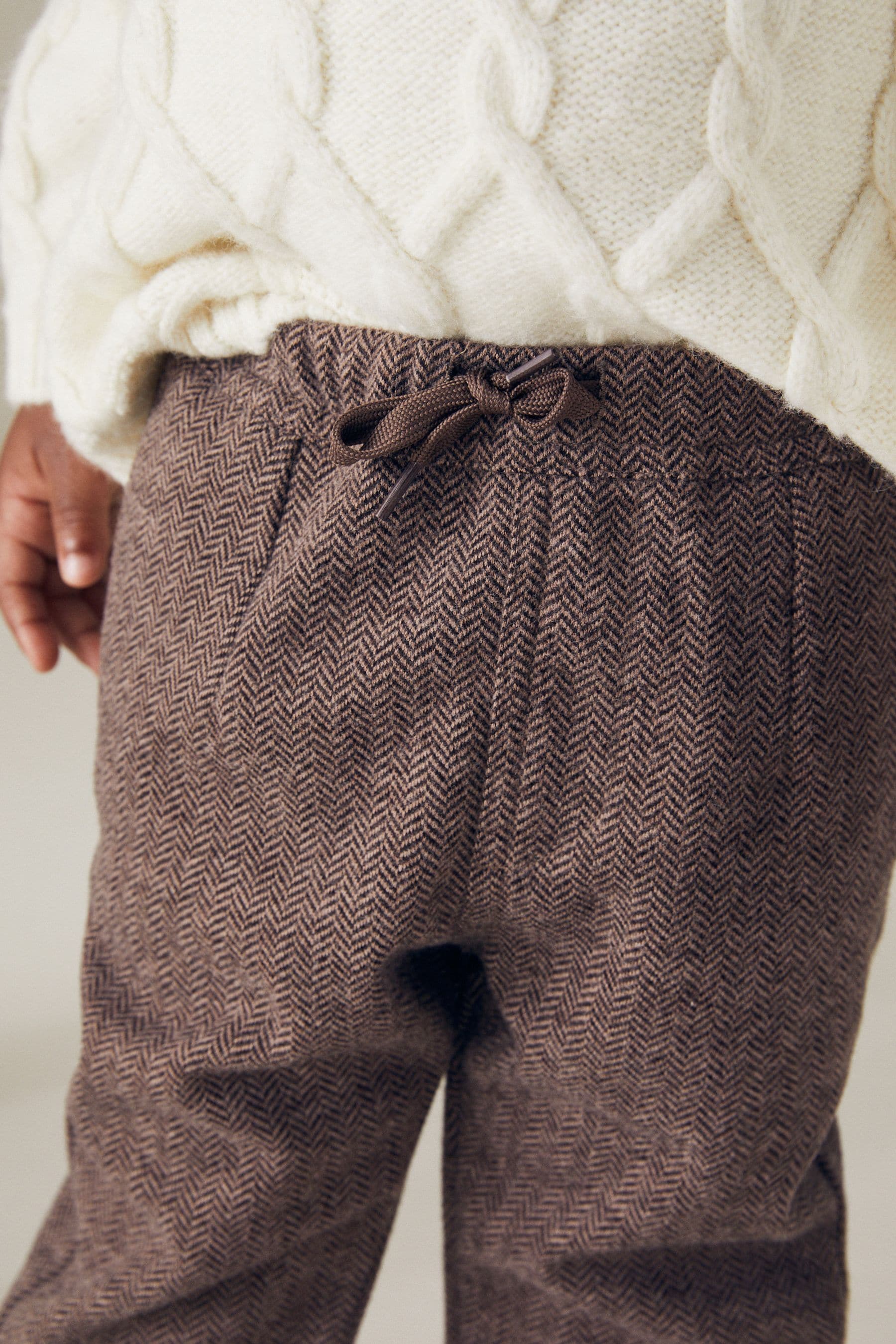 Brown Cosy Pull On Smart Trousers (3mths-7yrs)