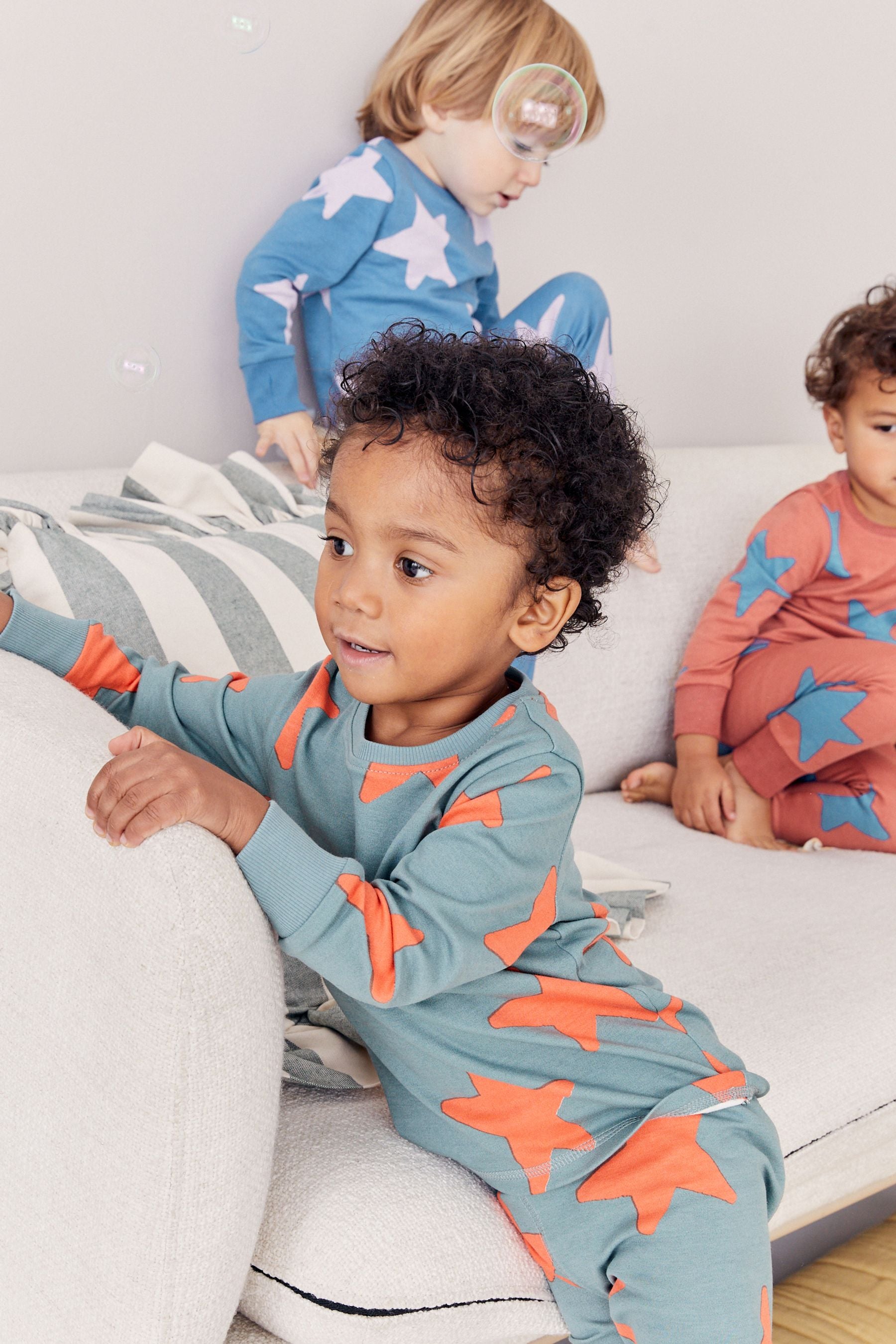 Multi Stars Snuggle Pyjamas 3 Pack (9mths-8yrs)