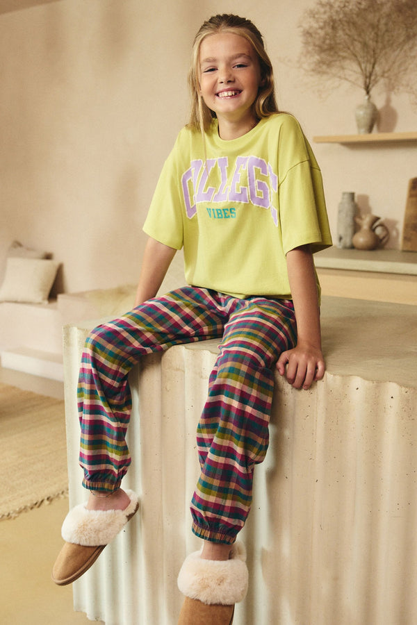 Green Woven Bottom 100% Cotton Pyjamas 1 Pack (4-16yrs)