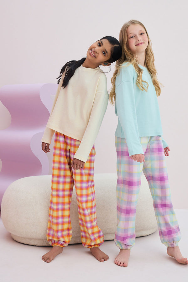 Bright Pastel Woven Check Pyjamas 2 Pack (3-16yrs)