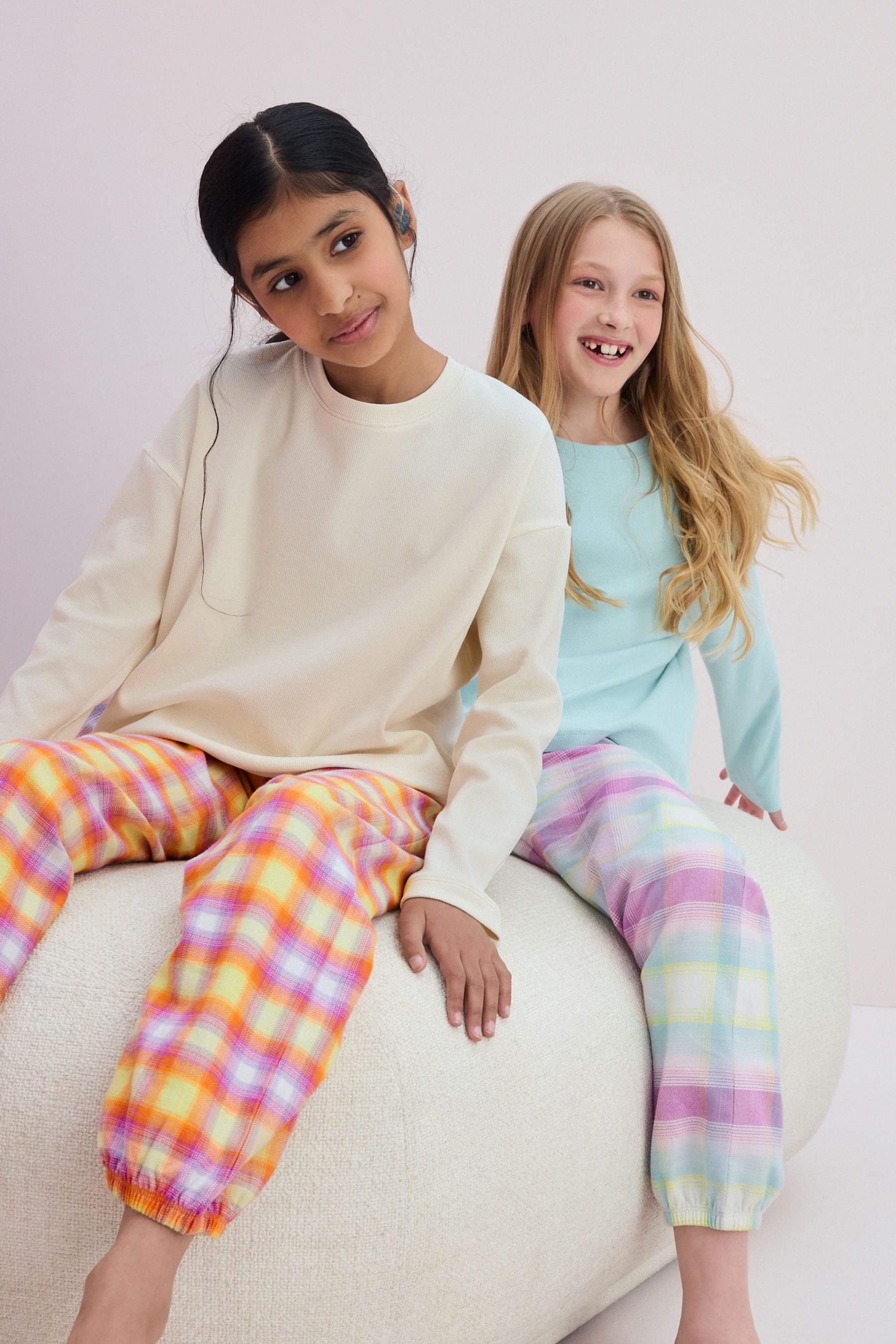 Bright Pastel Woven Check Pyjamas 2 Pack (3-16yrs)