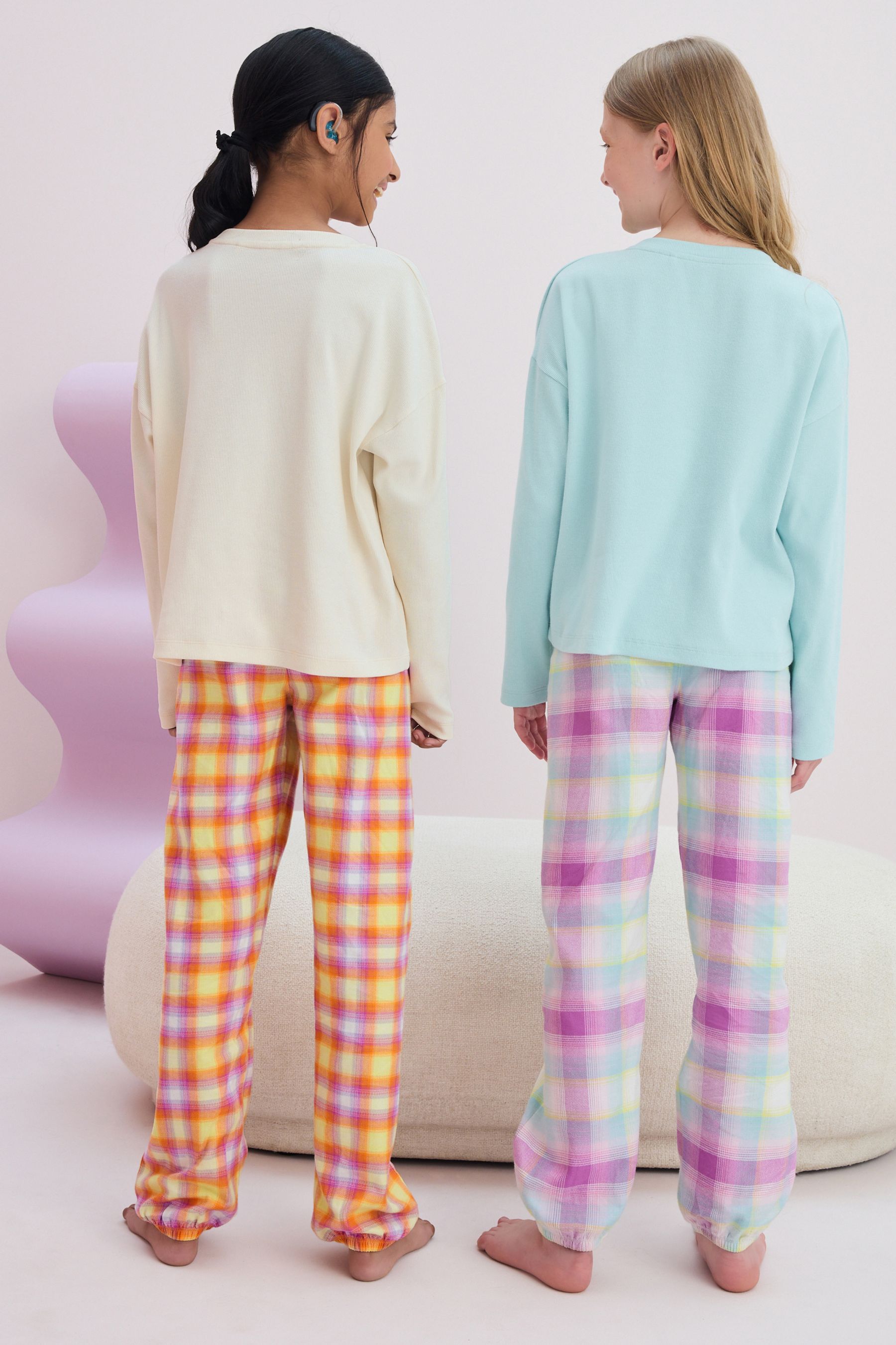 Bright Pastel Woven Check Pyjamas 2 Pack (3-16yrs)