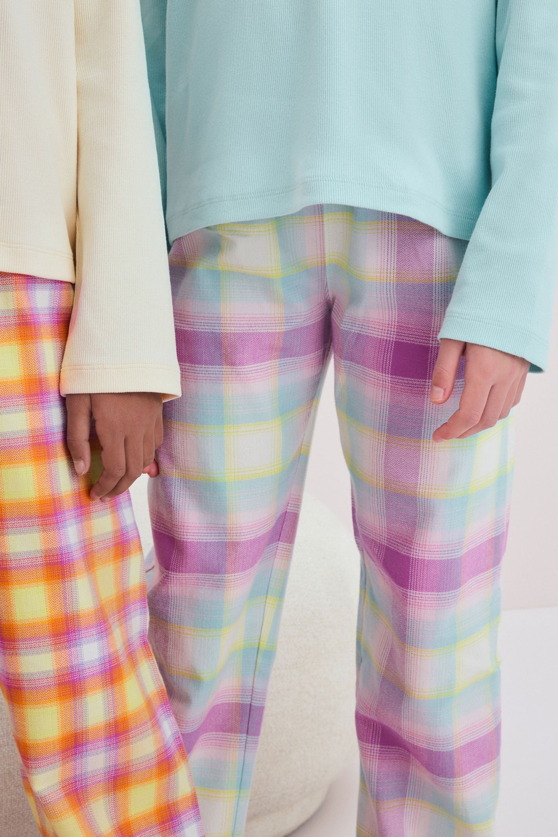 Bright Pastel Woven Check Pyjamas 2 Pack (3-16yrs)