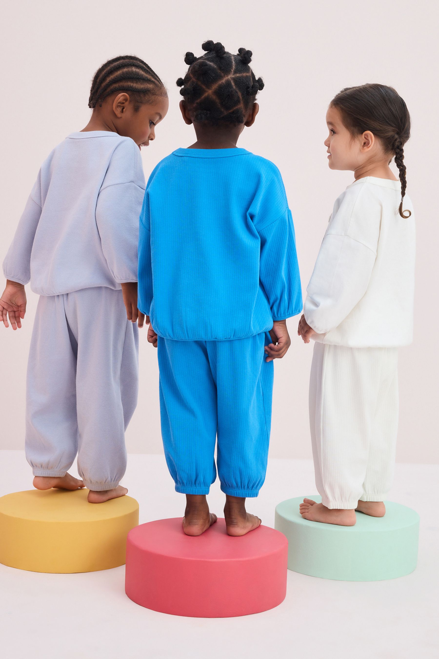 Blue/Cream Character Jogger Pyjamas 3 Pack (9mths-11yrs)