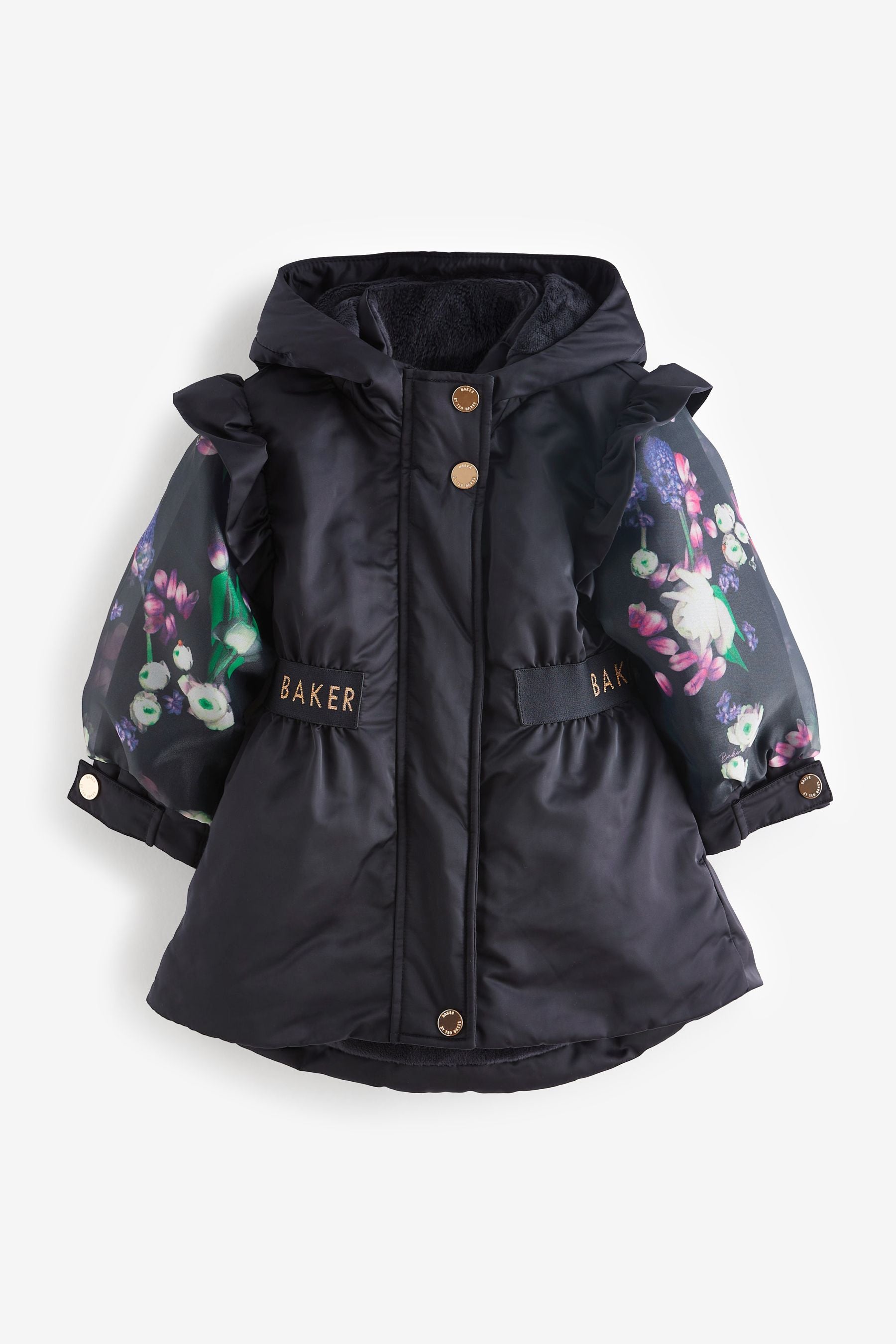 Baker by Ted Baker Navy Shower Resistant Organza Sleeve Coat