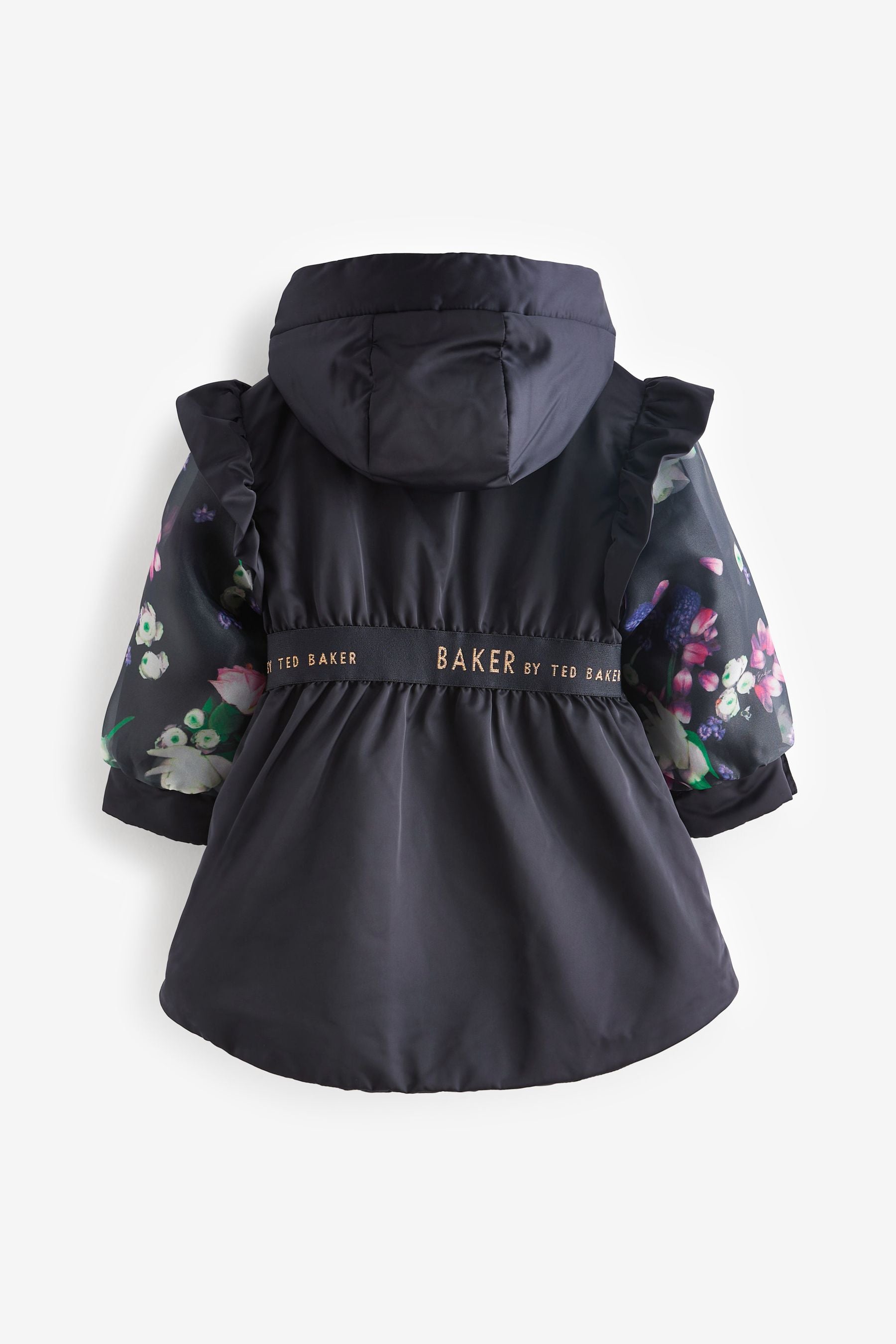 Baker by Ted Baker Navy Shower Resistant Organza Sleeve Coat