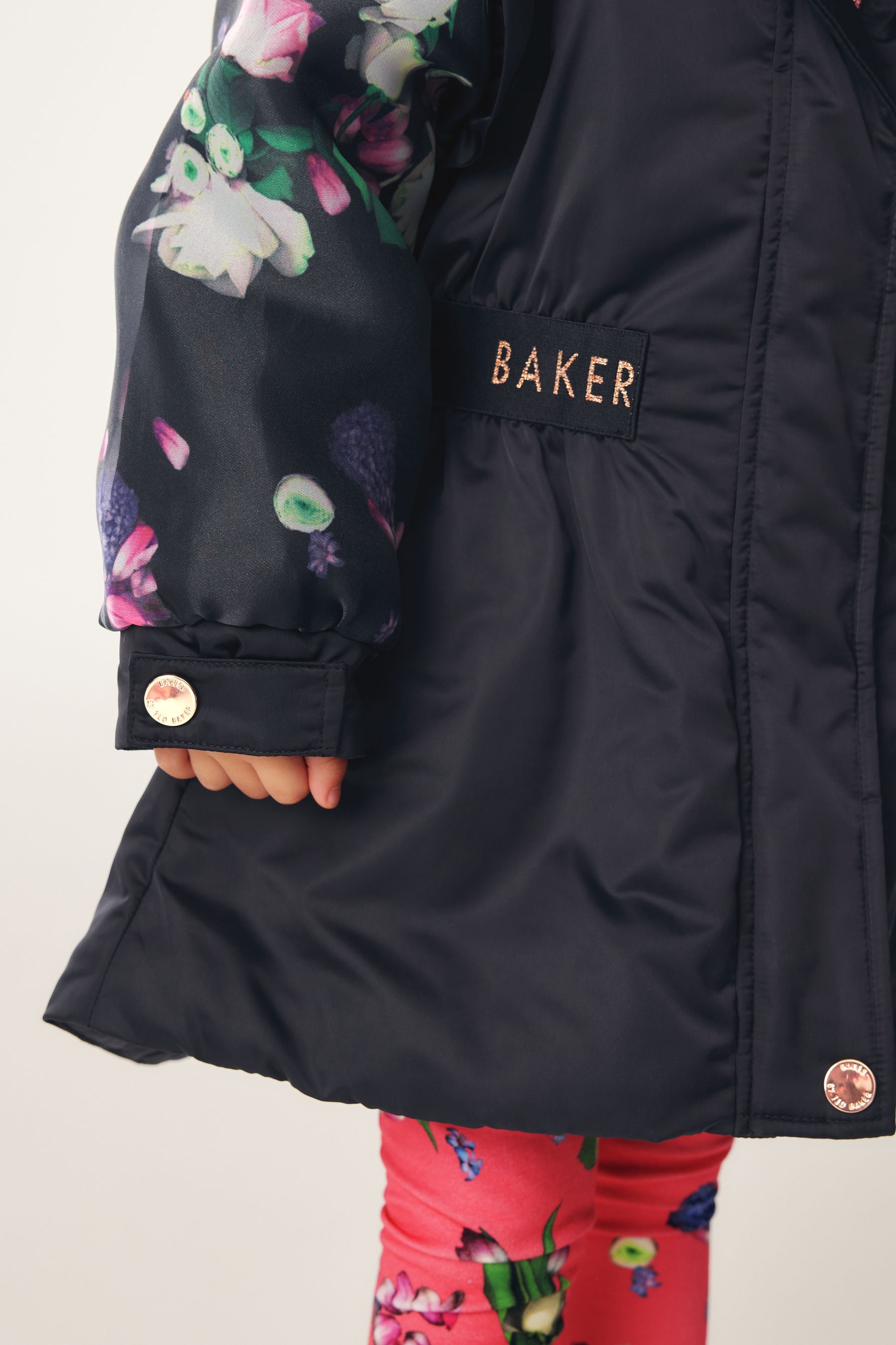 Baker by Ted Baker Navy Shower Resistant Organza Sleeve Coat