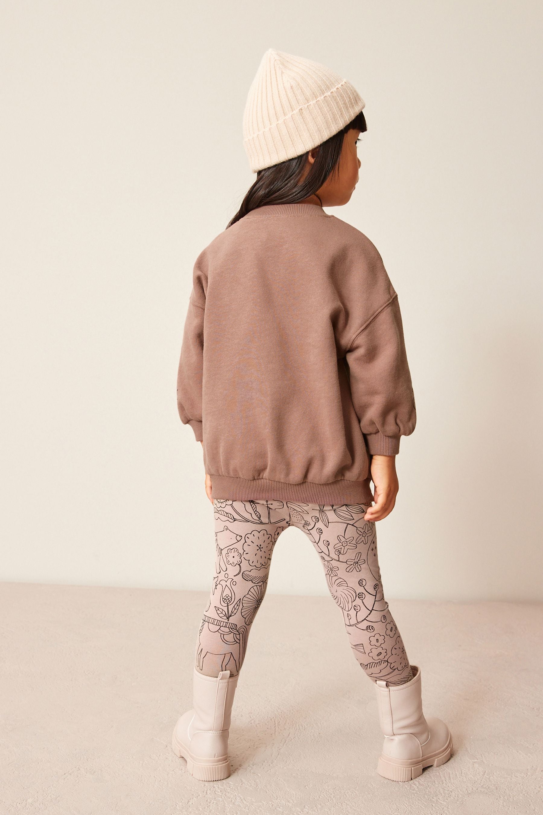 Brown Bunny Printed Sweatshirt and Leggings Set (3mths-7yrs)