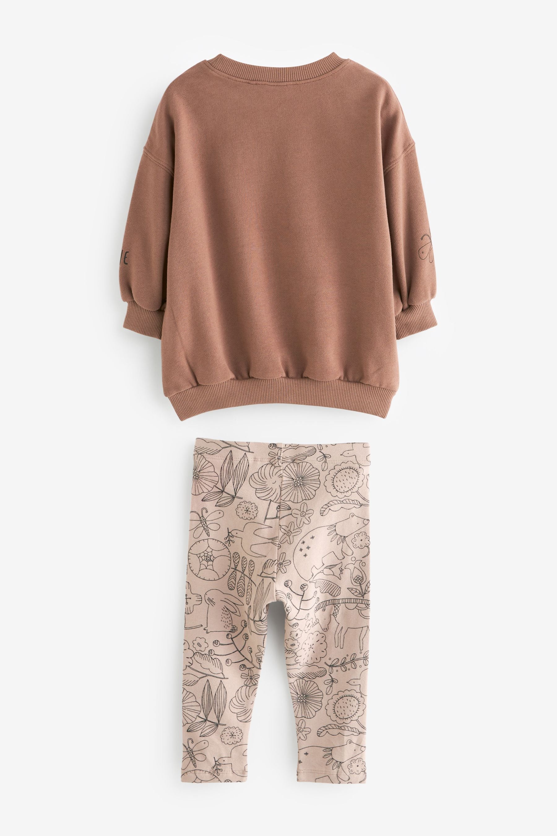 Brown Bunny Printed Sweatshirt and Leggings Set (3mths-7yrs)