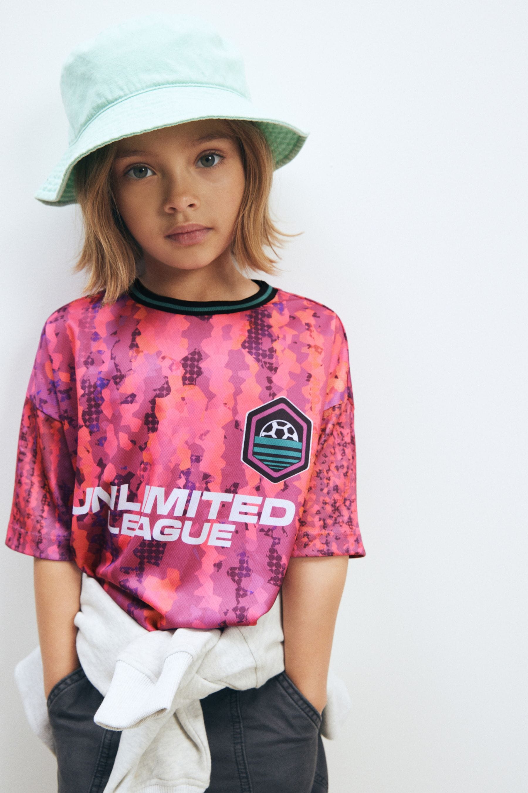 Bright Pink Football Top (3-12yrs)