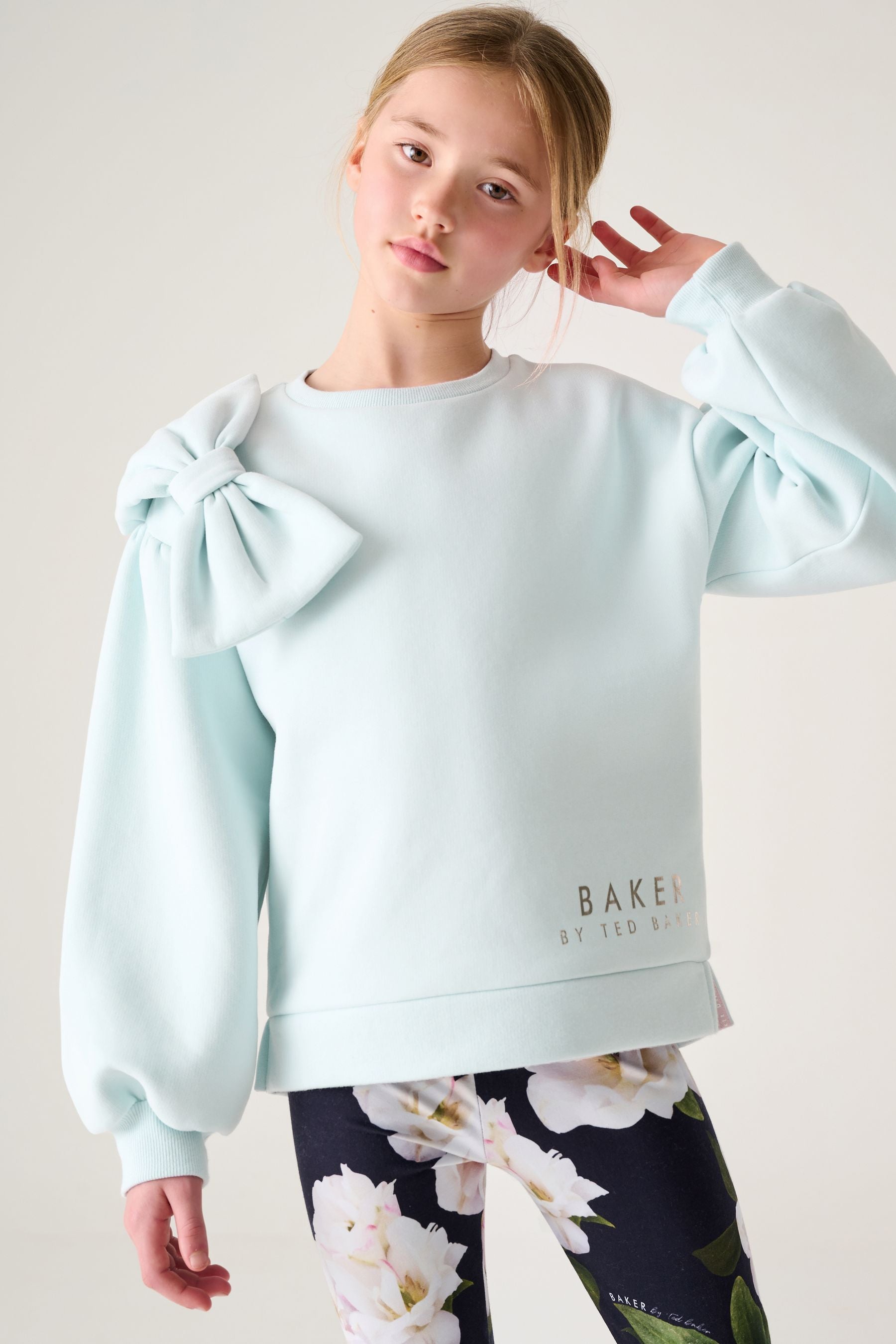 Navy Baker by Ted Baker Sweater and Floral Leggings Set