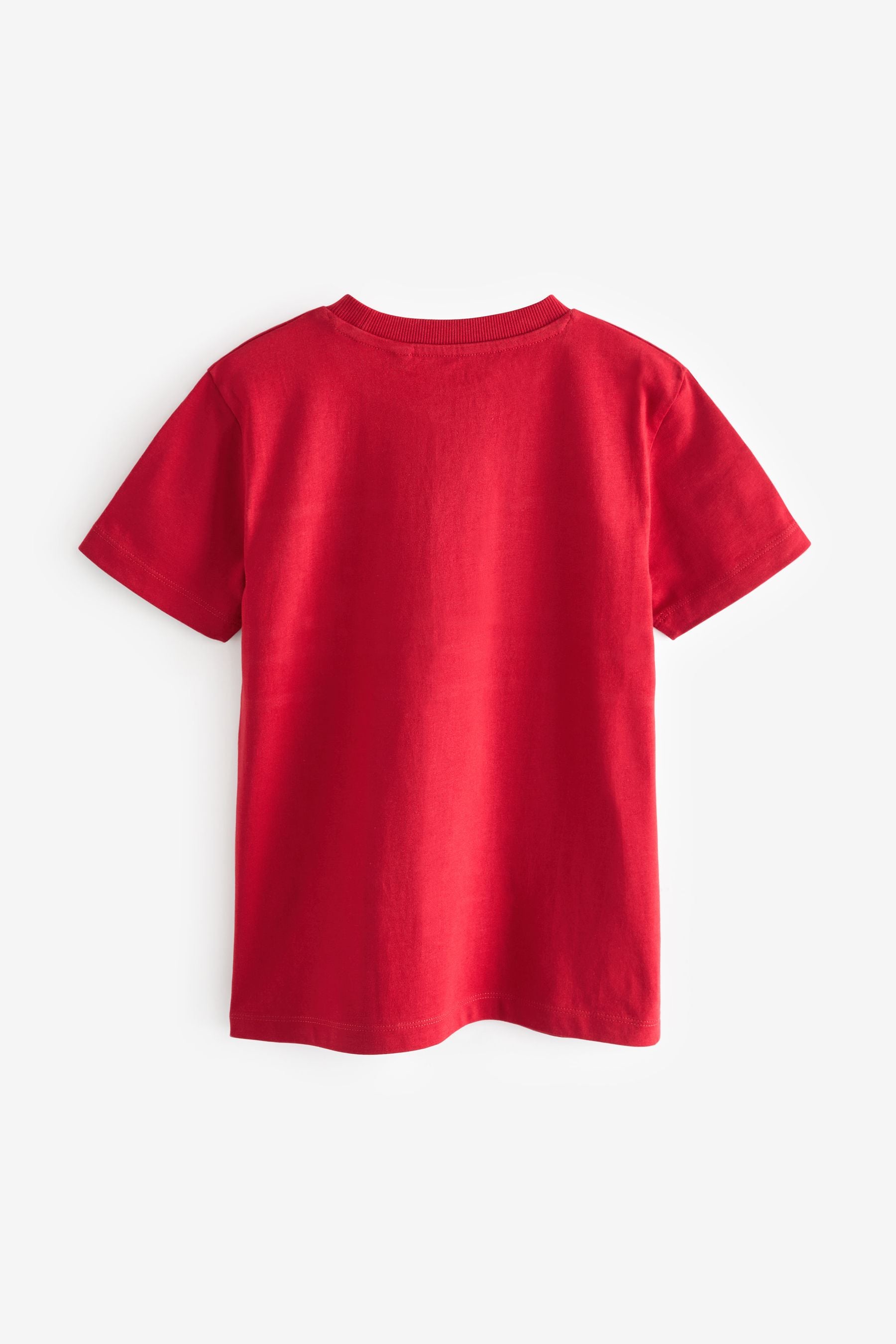 Red Colourblock Short Sleeve 100% Cotton T-Shirt (3-16yrs)