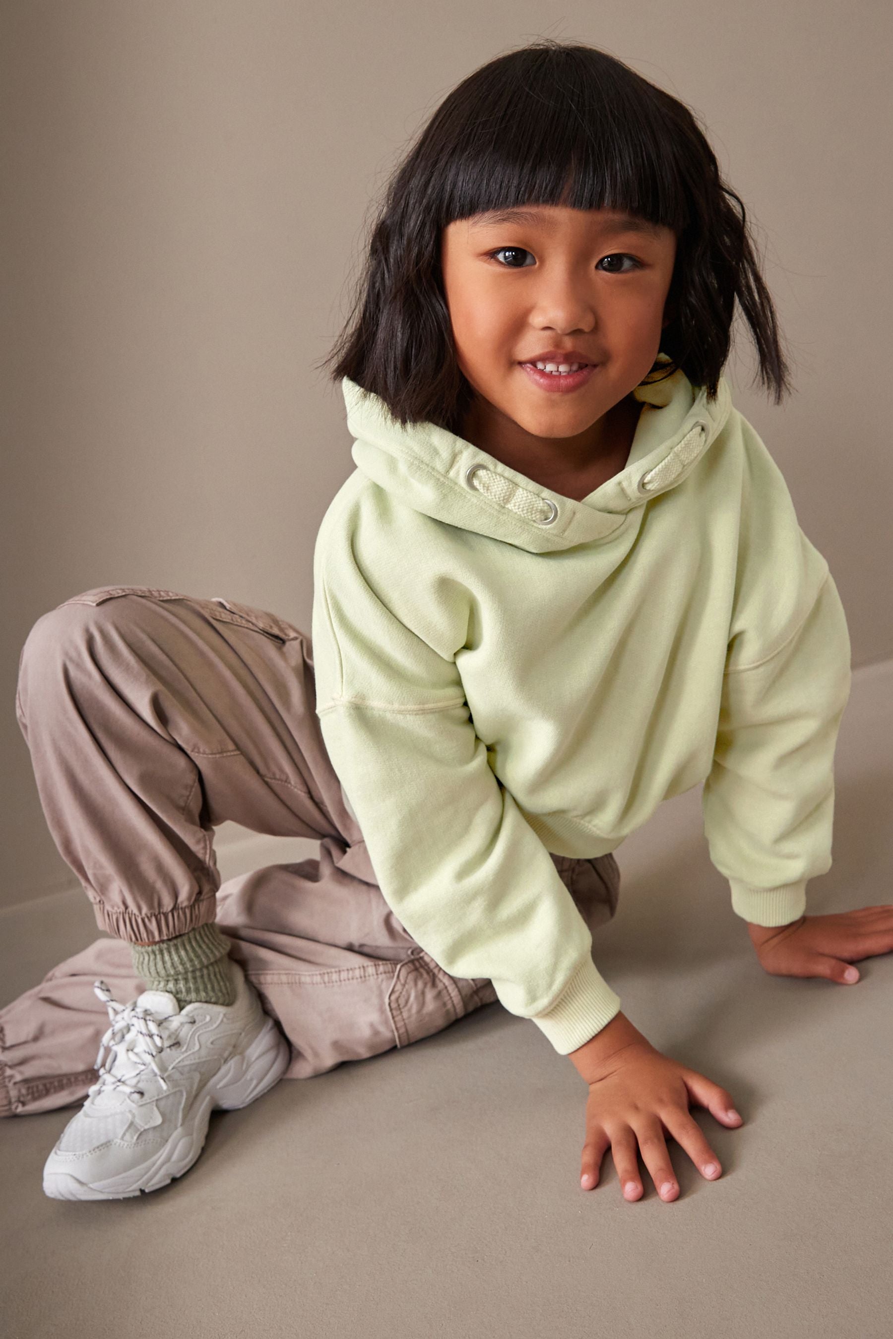 Green Cropped Hoodie (3-16yrs)