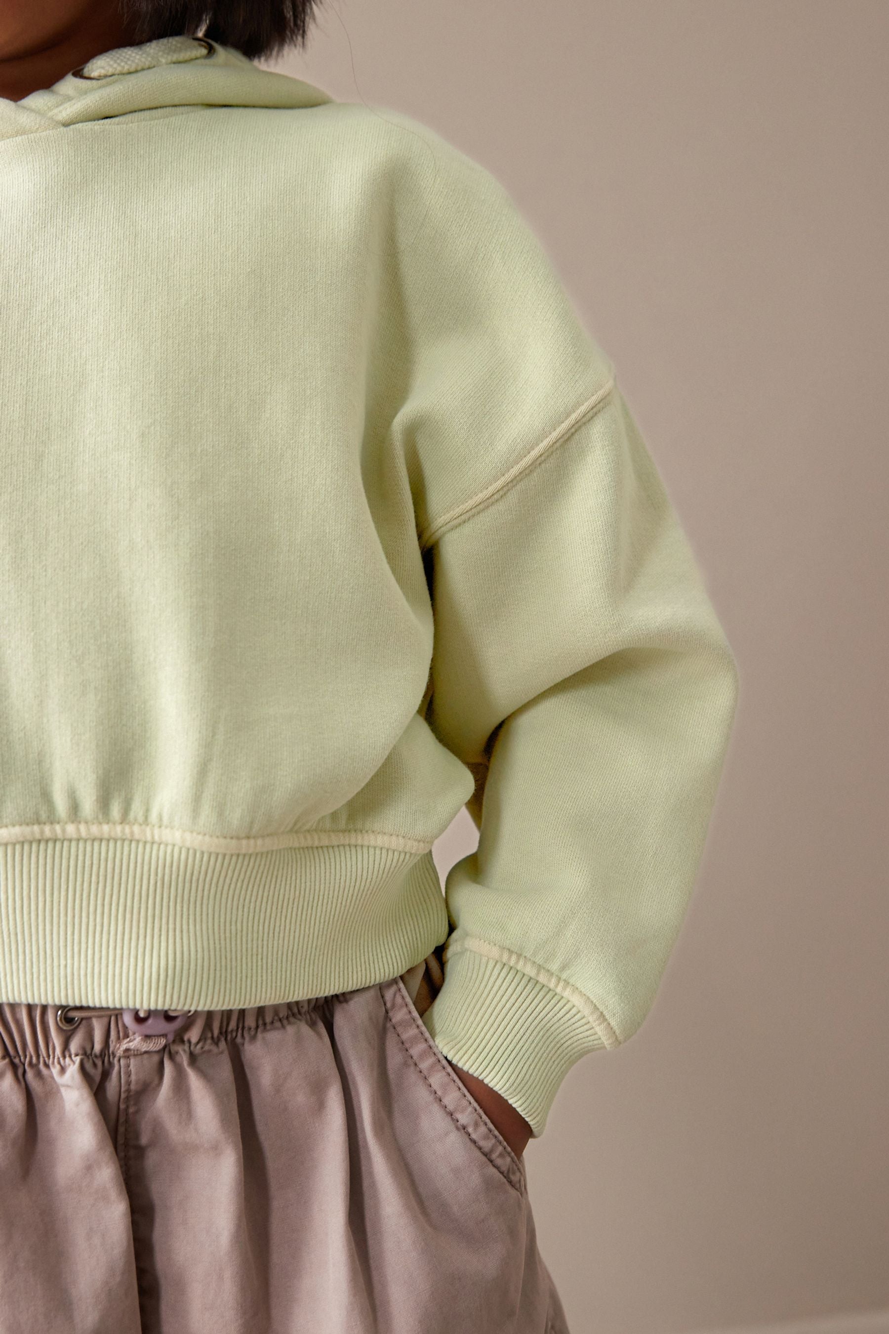 Green Cropped Hoodie (3-16yrs)