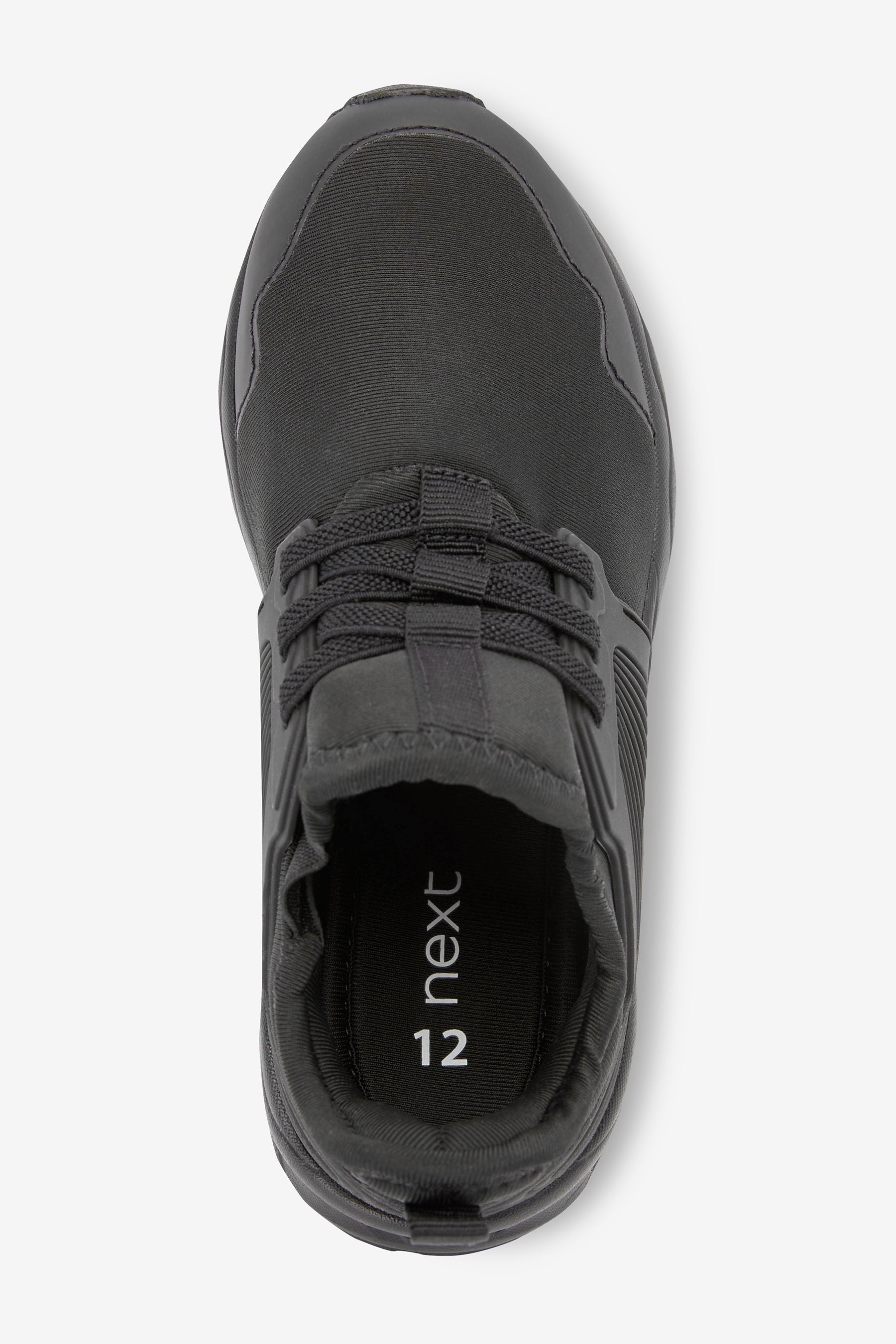 Black Sole Elastic Lace Trainers