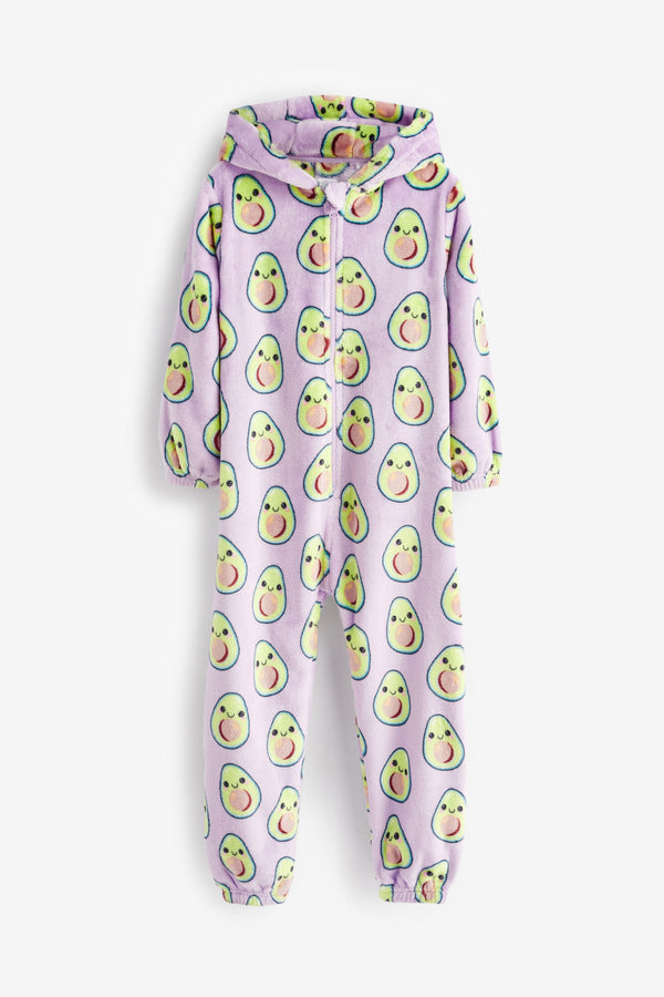 Purple Avocado 3D Teddy Fleece Borg All-In-One (1.5-16yrs)